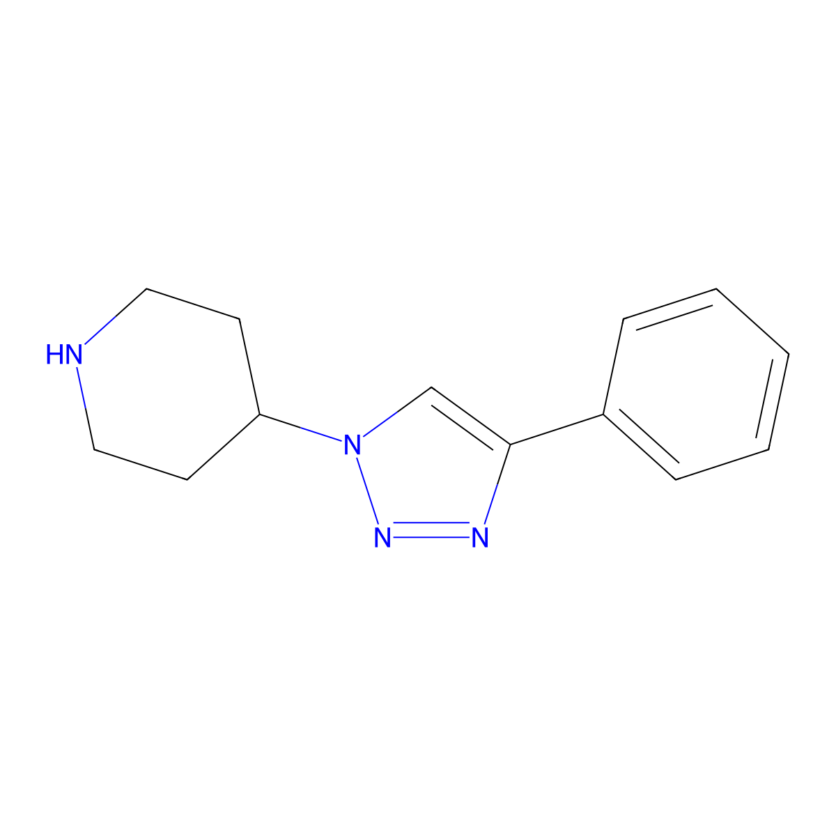 4-(4-phenyl-1H-1,2,3-triazol-1-yl)Piperidine molecular structure, CAS 852100-82-4