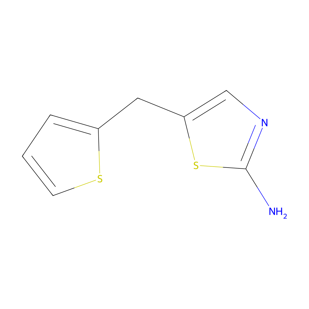 5-((Thiophen-2-yl)methyl)-1,3-thiazol-2-amine molecular structure, CAS 852108-07-7