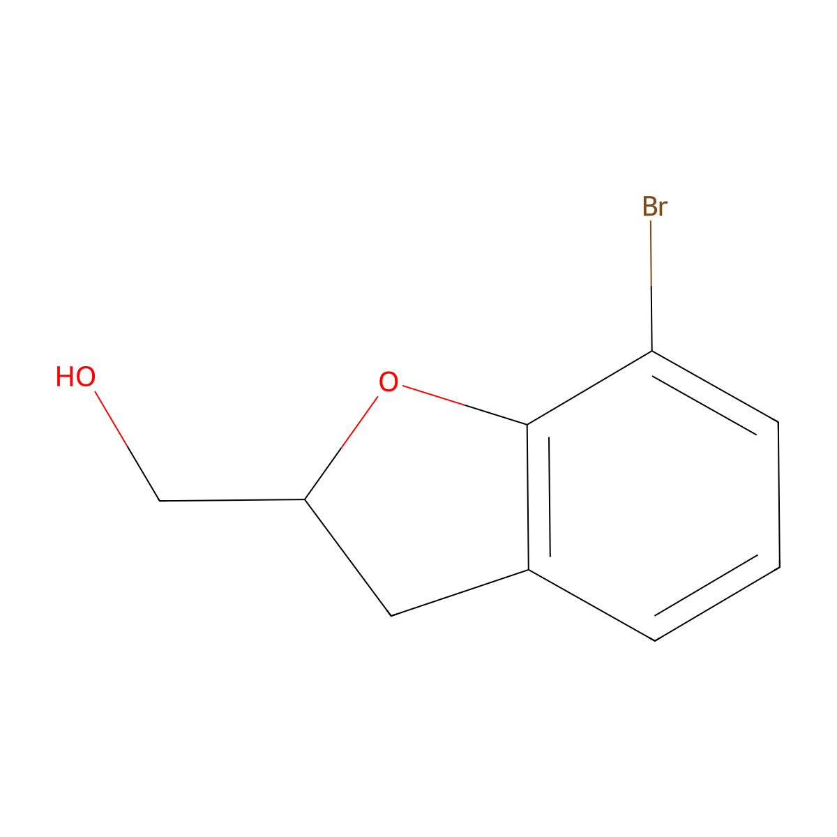 (7-Bromo-2,3-dihydrobenzofuran-2-yl)methanol molecular structure, CAS 852110-51-1
