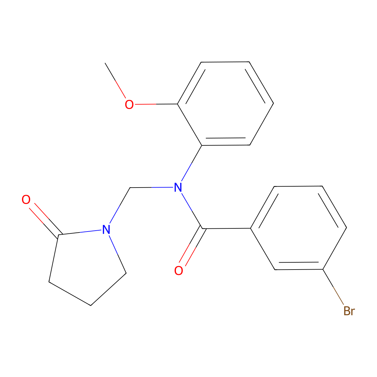 3-bromo-N-(2-methoxyphenyl)-N-[(2-oxopyrrolidin-1-yl)methyl]benzamide molecular structure, CAS 852132-05-9