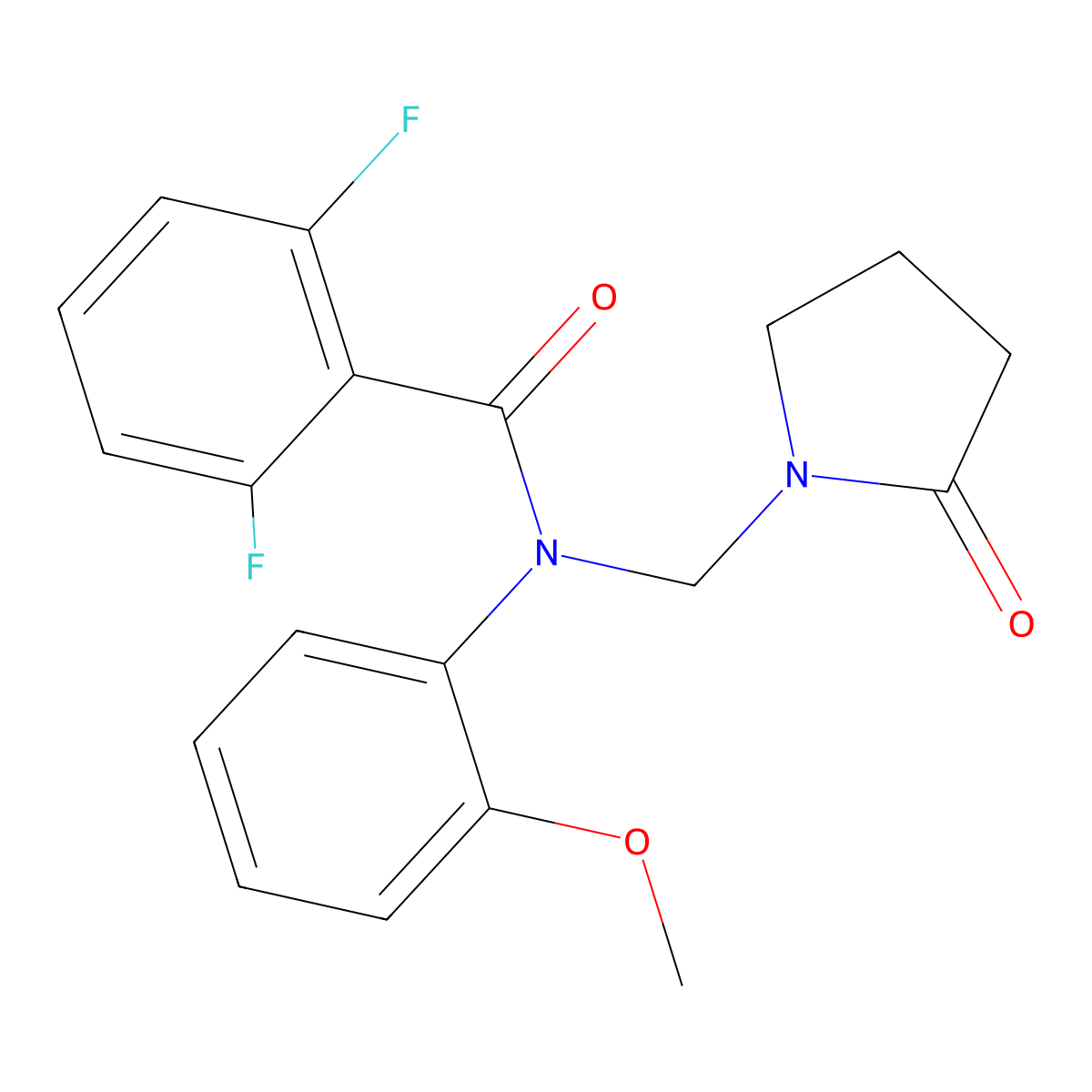 2,6-difluoro-N-(2-methoxyphenyl)-N-[(2-oxopyrrolidin-1-yl)methyl]benzamide molecular structure, CAS 852132-07-1