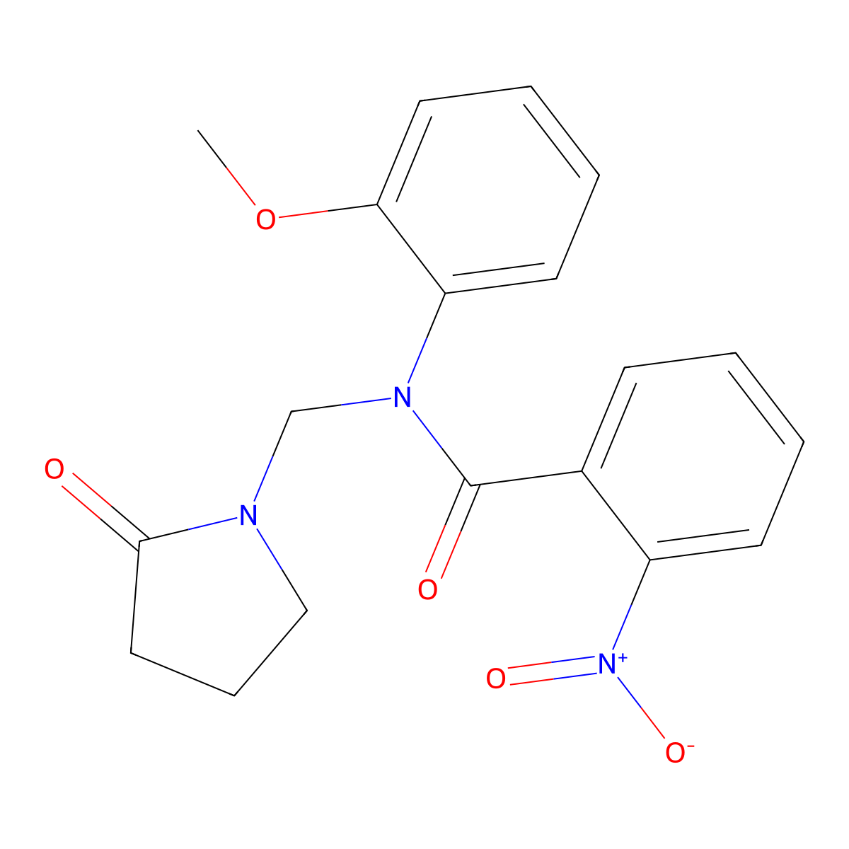 N-(2-methoxyphenyl)-2-nitro-N-[(2-oxopyrrolidin-1-yl)methyl]benzamide molecular structure, CAS 852132-11-7