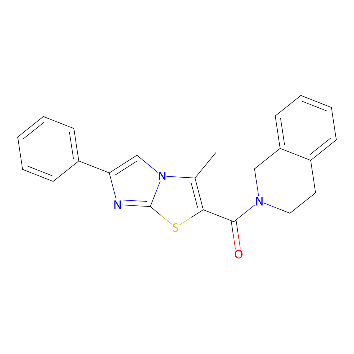 3,4-dihydro-1H-isoquinolin-2-yl-(3-methyl-6-phenylimidazo[2,1-b][1,3]thiazol-2-yl)methanone molecular structure, CAS 852132-79-7