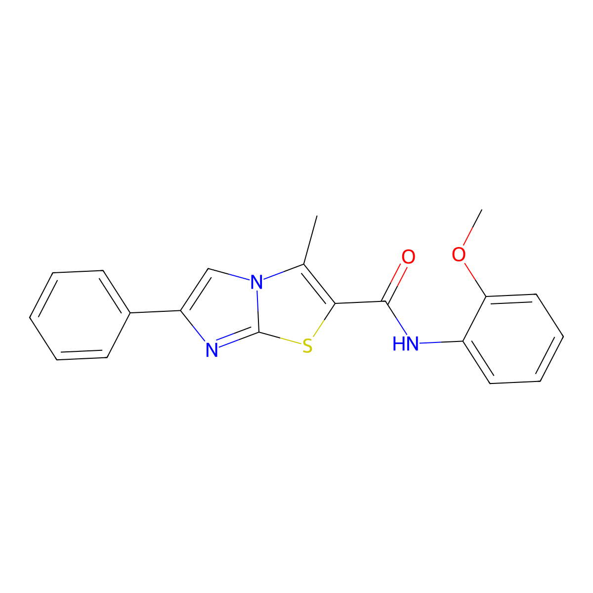 N-(2-methoxyphenyl)-3-methyl-6-phenylimidazo[2,1-b]thiazole-2-carboxamide molecular structure, CAS 852133-48-3