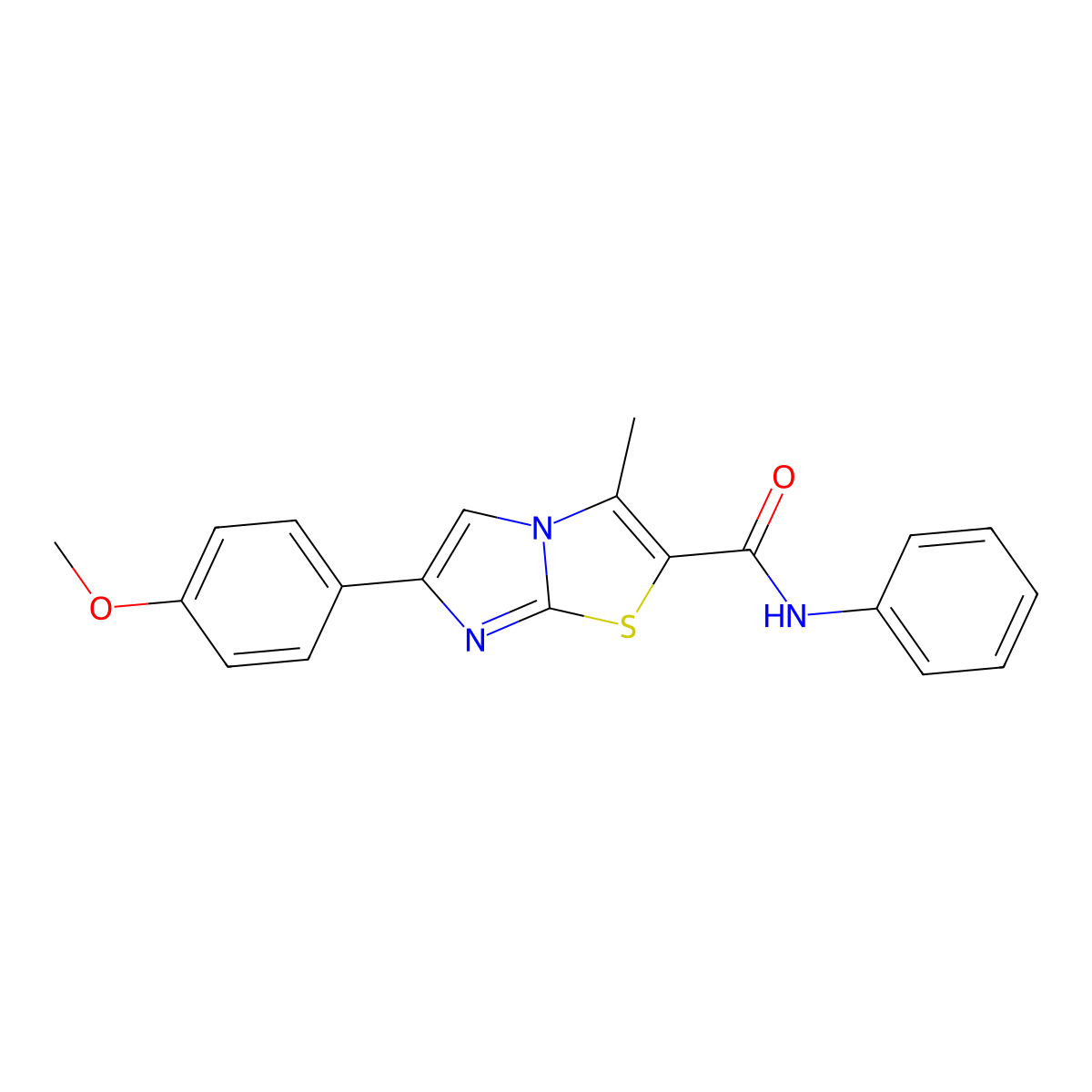 6-(4-methoxyphenyl)-3-methyl-N-phenylimidazo[2,1-b][1,3]thiazole-2-carboxamide molecular structure, CAS 852134-87-3