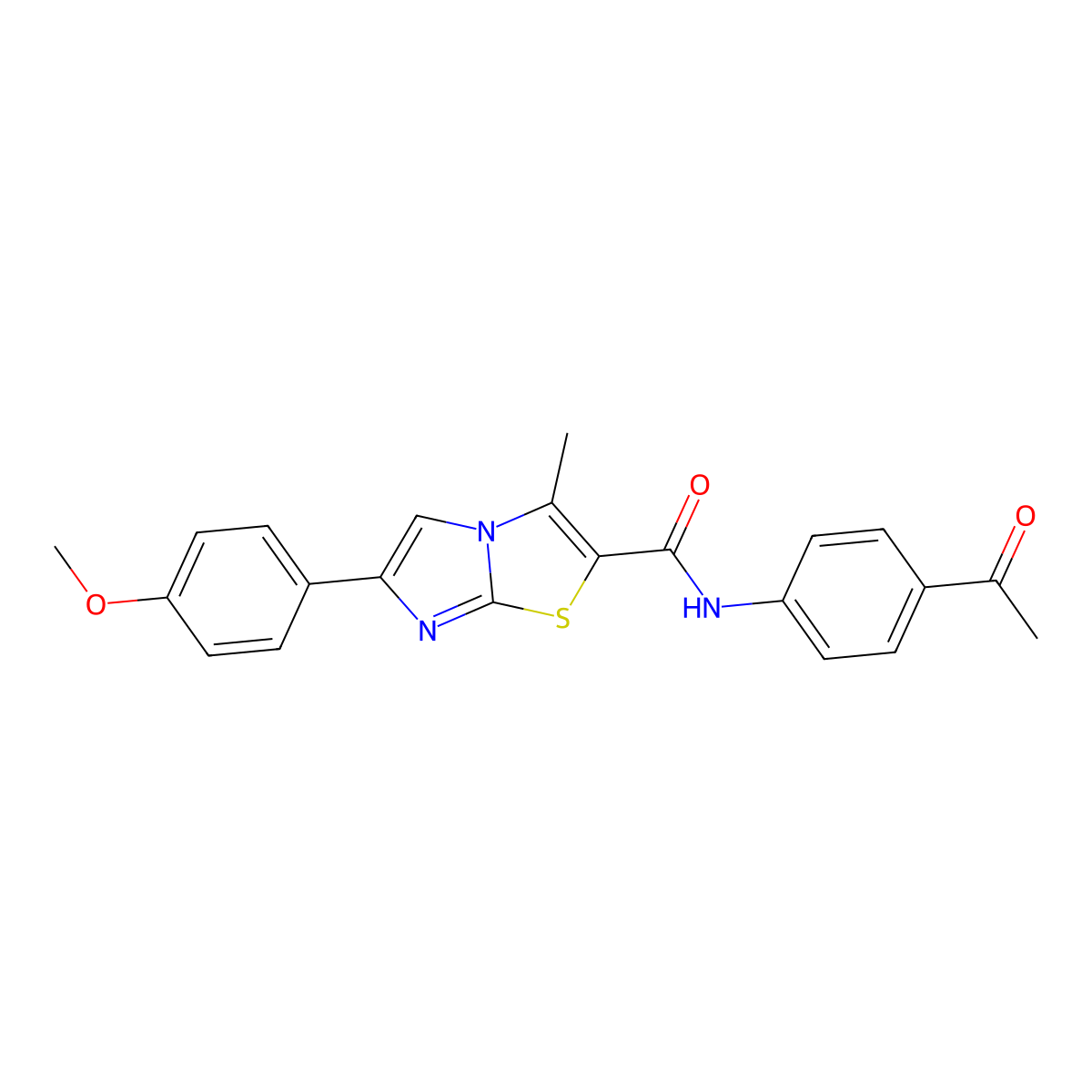 N-(4-acetylphenyl)-6-(4-methoxyphenyl)-3-methylimidazo[2,1-b][1,3]thiazole-2-carboxamide molecular structure, CAS 852134-97-5