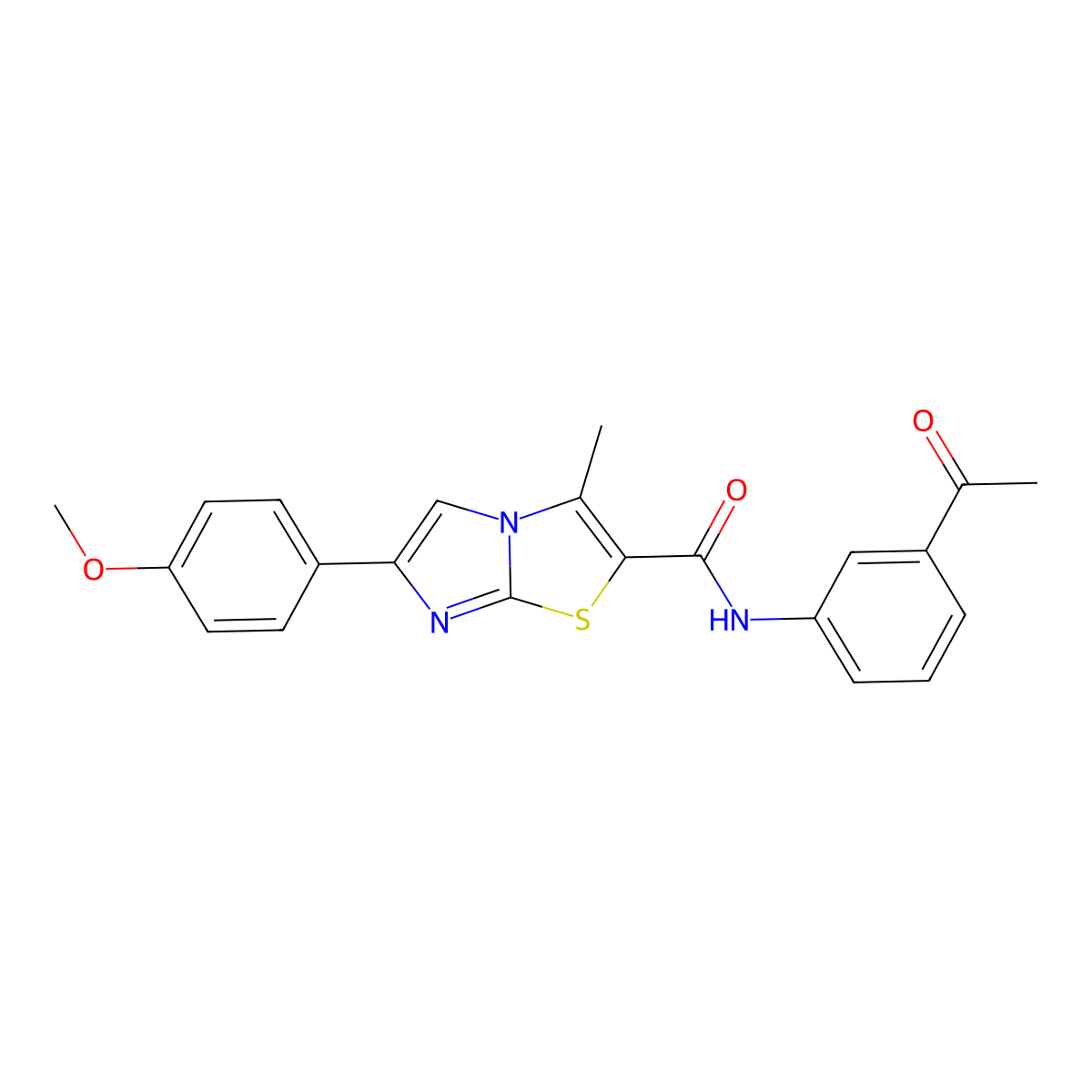 N-(3-acetylphenyl)-6-(4-methoxyphenyl)-3-methylimidazo[2,1-b][1,3]thiazole-2-carboxamide molecular structure, CAS 852134-98-6
