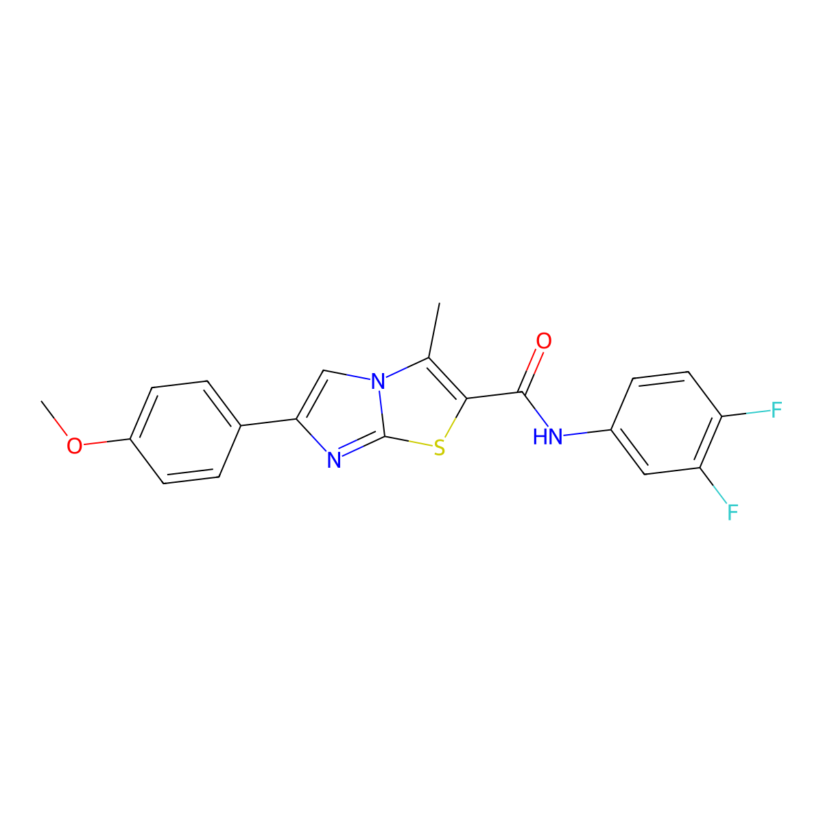 N-(3,4-difluorophenyl)-6-(4-methoxyphenyl)-3-methylimidazo[2,1-b][1,3]thiazole-2-carboxamide molecular structure, CAS 852135-04-7
