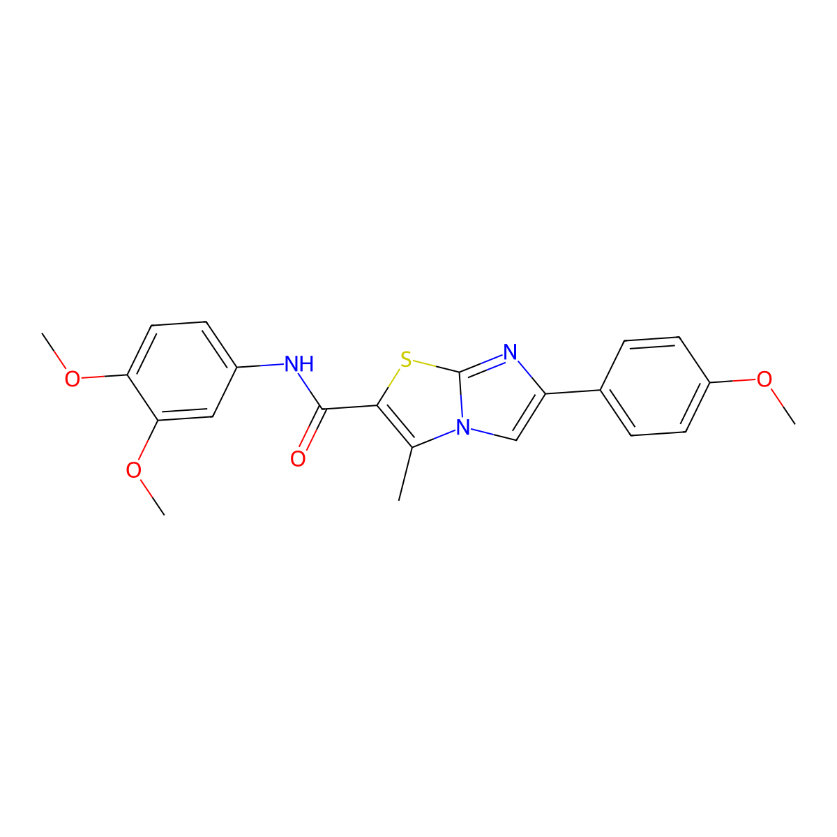 N-(3,4-dimethoxyphenyl)-6-(4-methoxyphenyl)-3-methylimidazo[2,1-b][1,3]thiazole-2-carboxamide molecular structure, CAS 852135-05-8