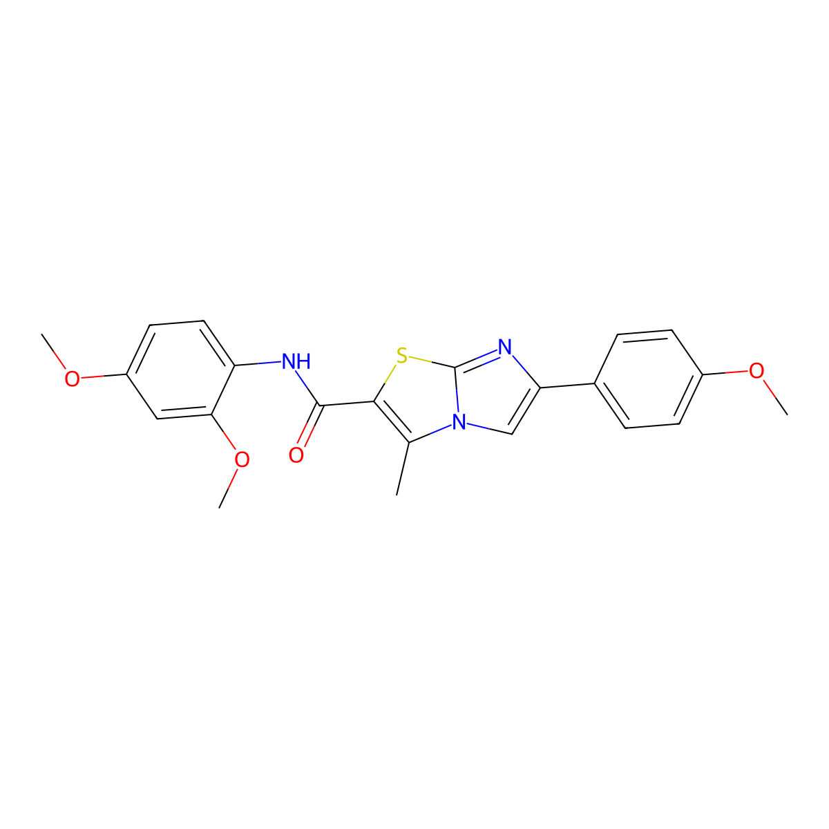 N-(2,4-dimethoxyphenyl)-6-(4-methoxyphenyl)-3-methylimidazo[2,1-b][1,3]thiazole-2-carboxamide molecular structure, CAS 852135-06-9
