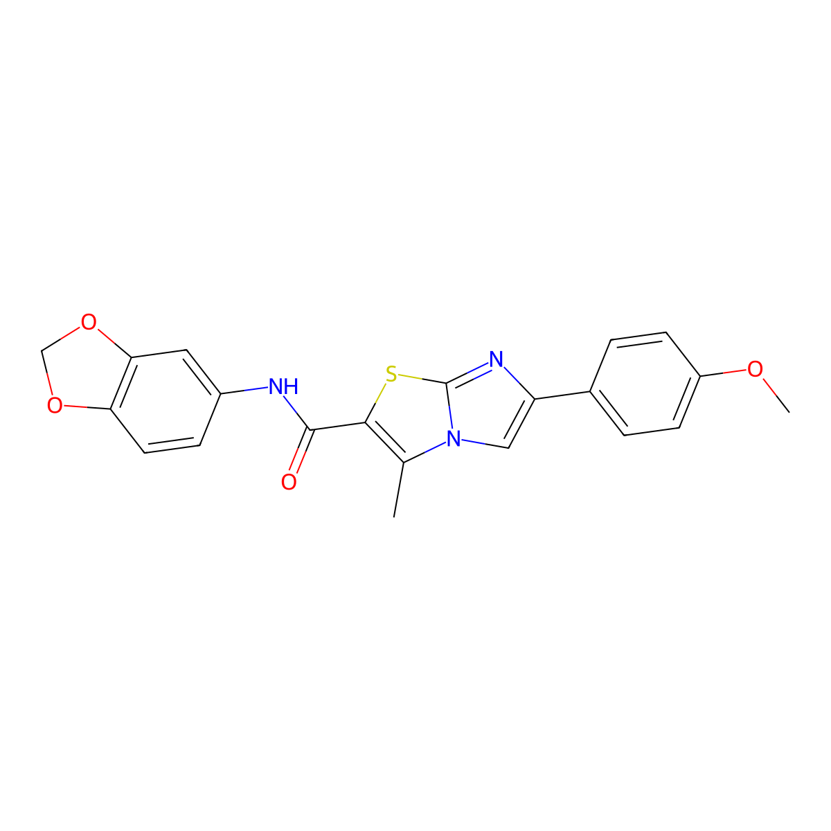 N-(benzo[d][1,3]dioxol-5-yl)-6-(4-methoxyphenyl)-3-methylimidazo[2,1-b]thiazole-2-carboxamide molecular structure, CAS 852135-08-1
