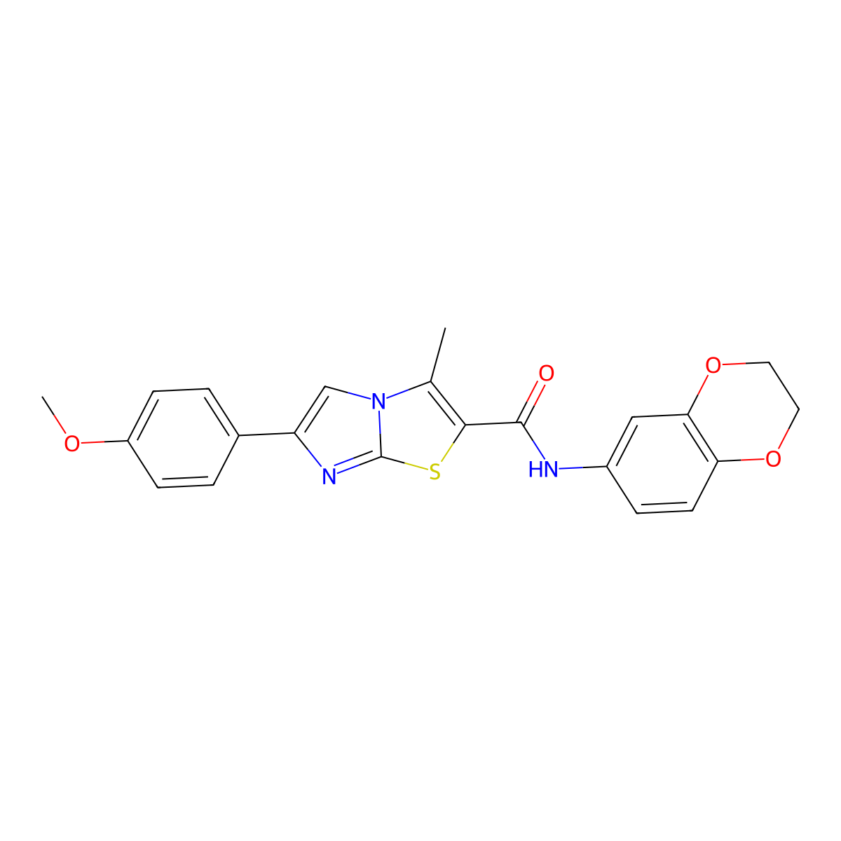 N-(2,3-dihydro-1,4-benzodioxin-6-yl)-6-(4-methoxyphenyl)-3-methylimidazo[2,1-b][1,3]thiazole-2-carboxamide molecular structure, CAS 852135-09-2