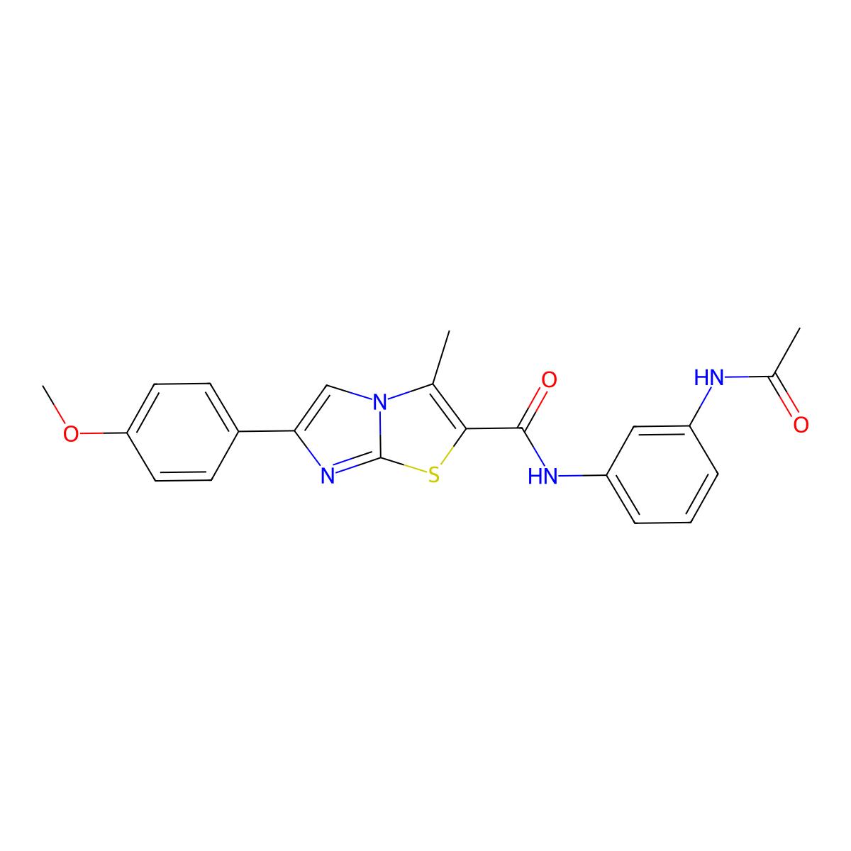 N-(3-acetamidophenyl)-6-(4-methoxyphenyl)-3-methylimidazo[2,1-b][1,3]thiazole-2-carboxamide molecular structure, CAS 852135-15-0