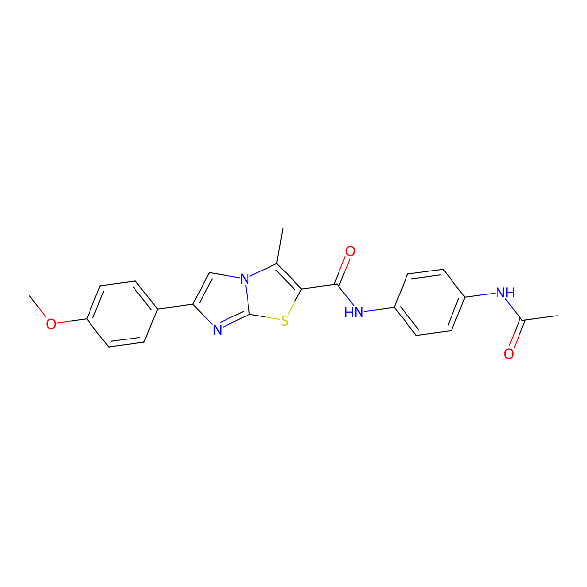 N-(4-acetamidophenyl)-6-(4-methoxyphenyl)-3-methylimidazo[2,1-b][1,3]thiazole-2-carboxamide molecular structure, CAS 852135-16-1
