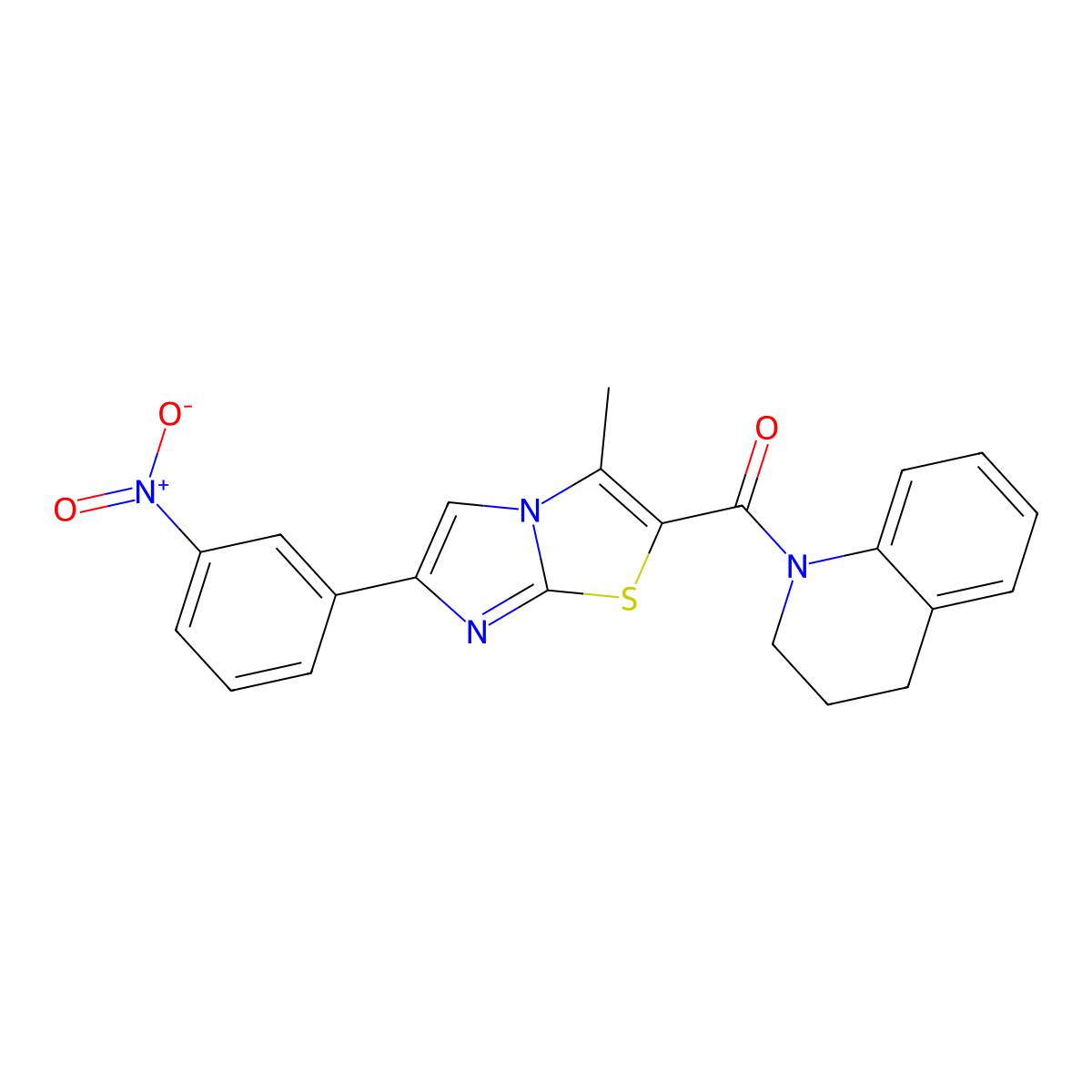 (3,4-dihydroquinolin-1(2H)-yl)(3-methyl-6-(3-nitrophenyl)imidazo[2,1-b]thiazol-2-yl)methanone molecular structure, CAS 852135-48-9