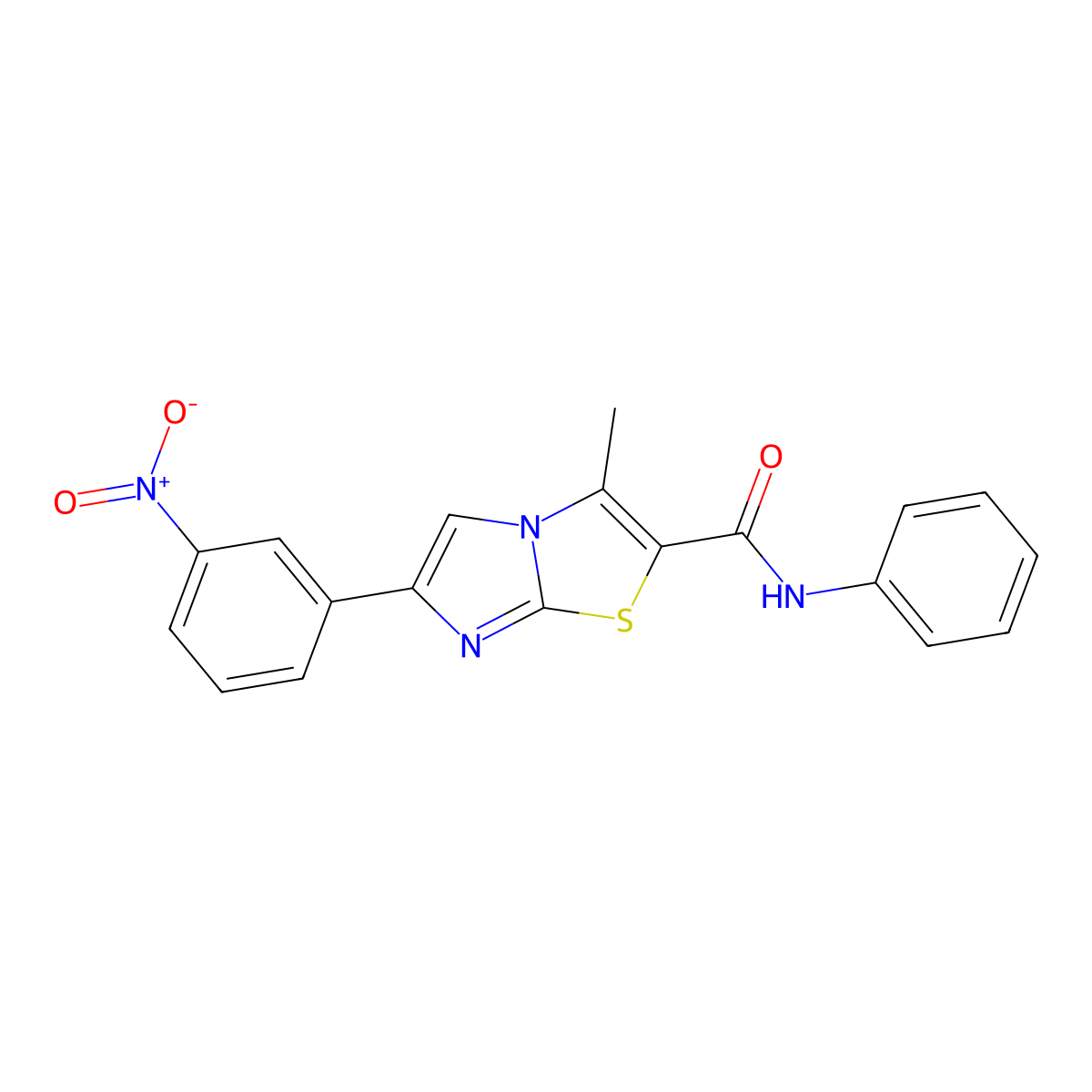 3-methyl-6-(3-nitrophenyl)-N-phenylimidazo[2,1-b][1,3]thiazole-2-carboxamide molecular structure, CAS 852135-82-1