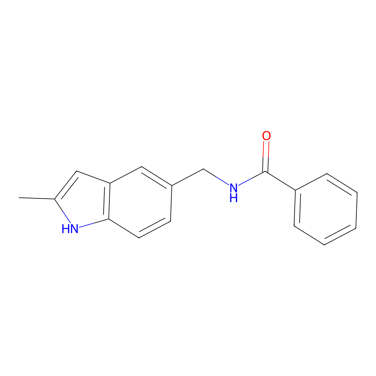N-[(2-methyl-1H-indol-5-yl)methyl]benzamide molecular structure, CAS 852136-19-7