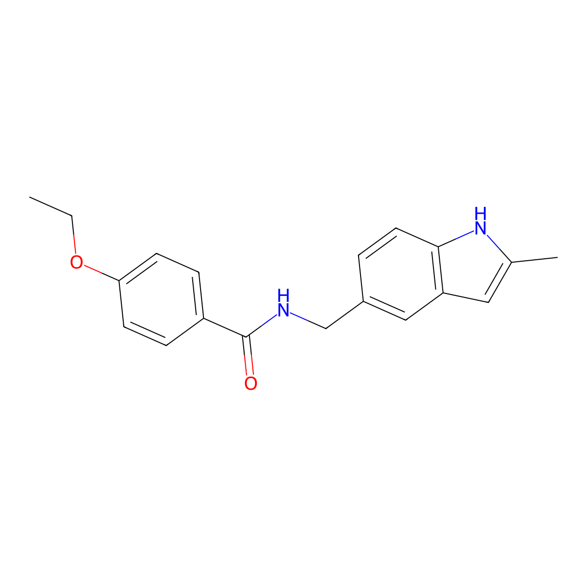 4-ethoxy-N-[(2-methyl-1H-indol-5-yl)methyl]benzamide molecular structure, CAS 852136-28-8