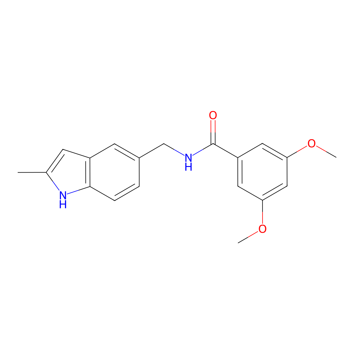 3,5-dimethoxy-N-[(2-methyl-1H-indol-5-yl)methyl]benzamide molecular structure, CAS 852136-33-5