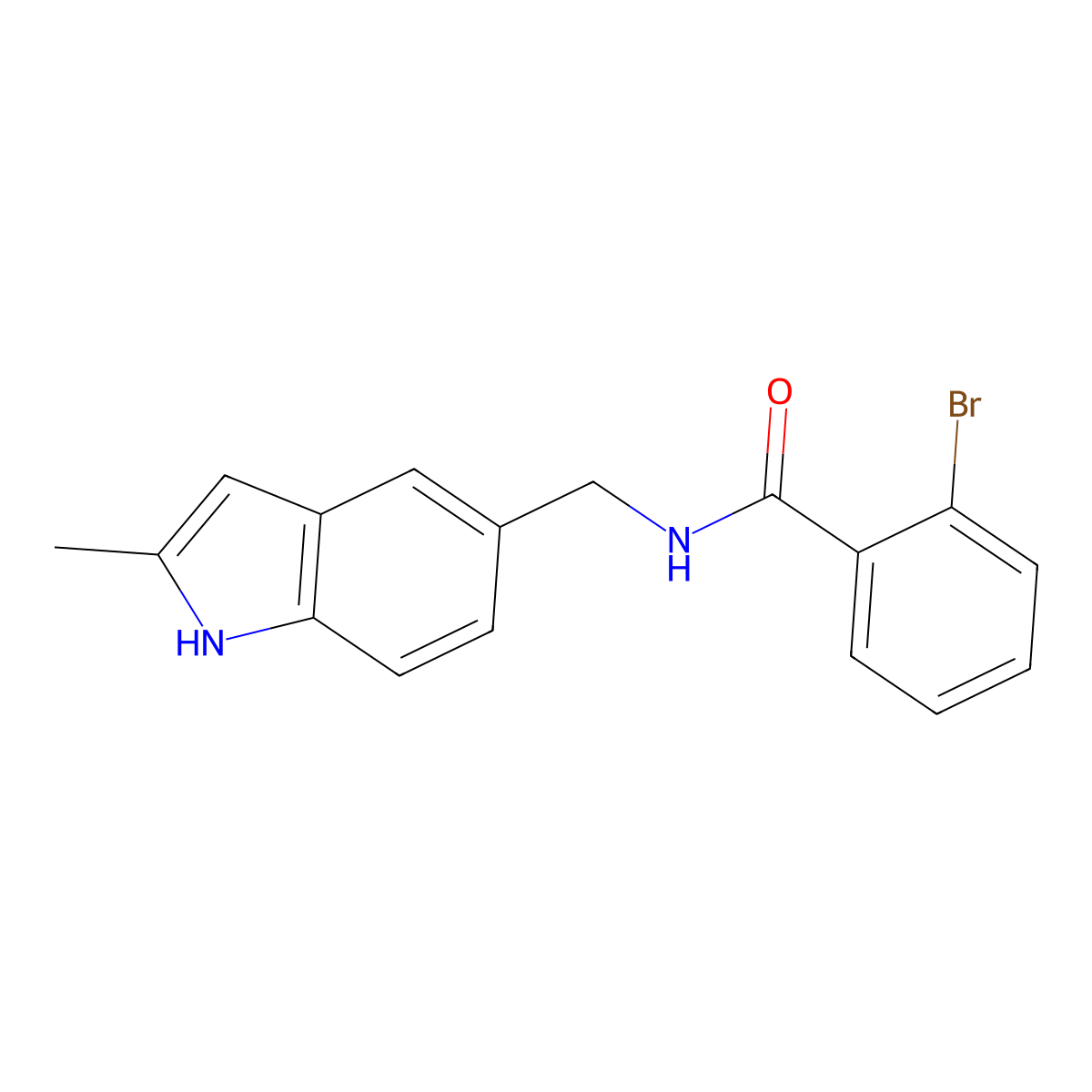 2-bromo-N-[(2-methyl-1H-indol-5-yl)methyl]benzamide molecular structure, CAS 852136-42-6