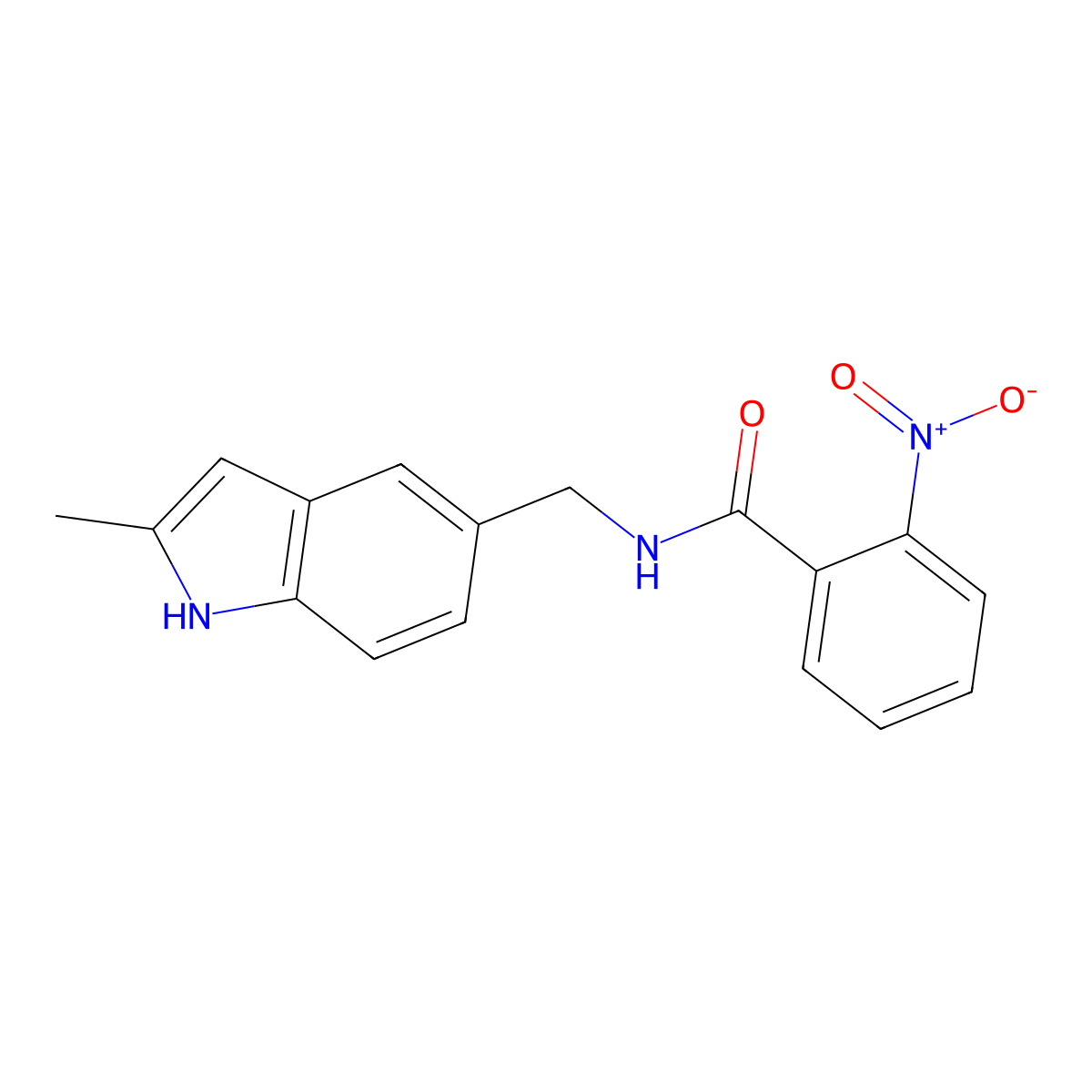 N-[(2-methyl-1H-indol-5-yl)methyl]-2-nitrobenzamide molecular structure, CAS 852136-53-9