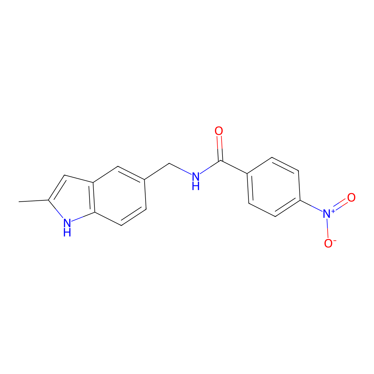 N-[(2-methyl-1H-indol-5-yl)methyl]-4-nitrobenzamide molecular structure, CAS 852136-54-0