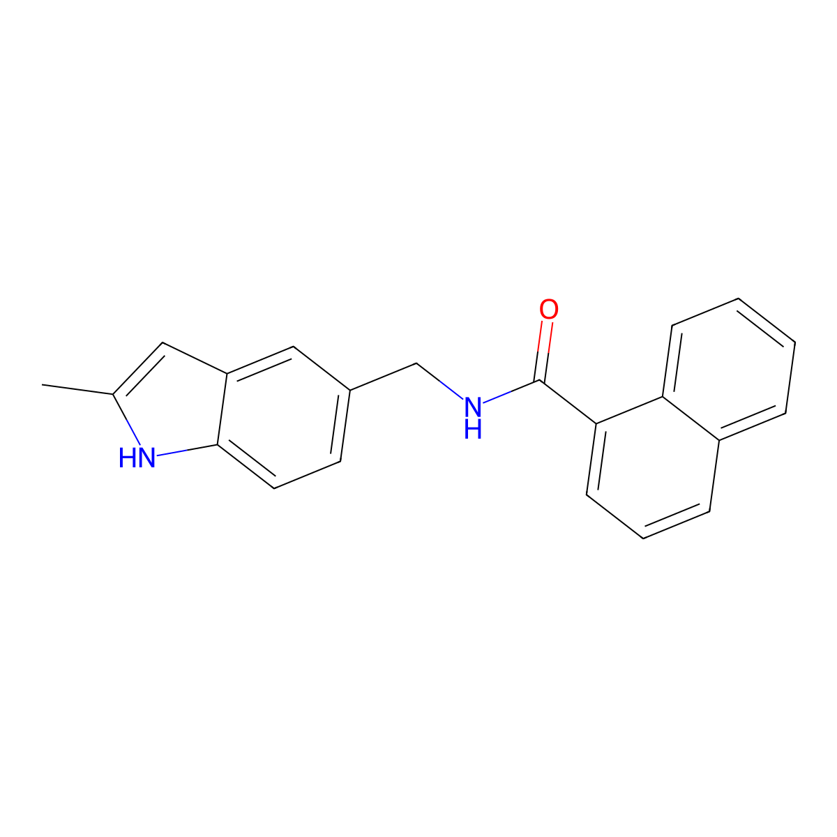 N-[(2-methyl-1H-indol-5-yl)methyl]naphthalene-1-carboxamide molecular structure, CAS 852136-58-4