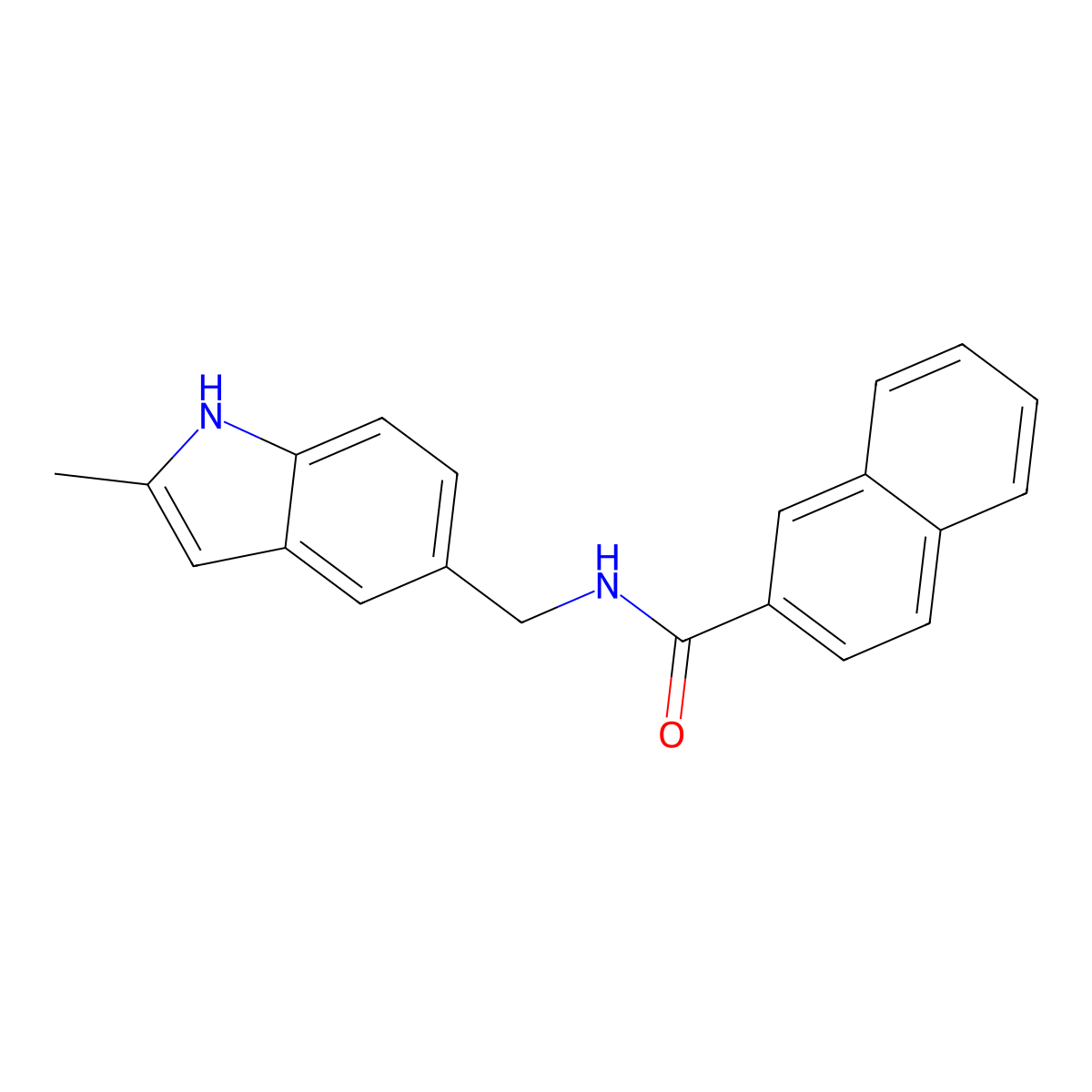 N-[(2-methyl-1H-indol-5-yl)methyl]naphthalene-2-carboxamide molecular structure, CAS 852136-59-5