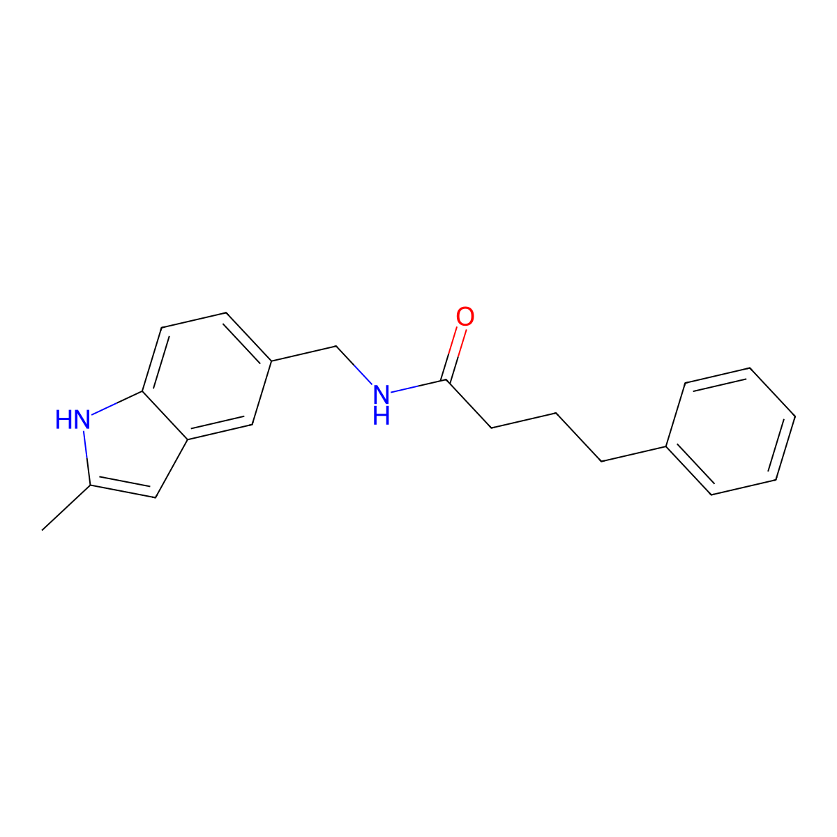 N-[(2-methyl-1H-indol-5-yl)methyl]-4-phenylbutanamide molecular structure, CAS 852136-80-2