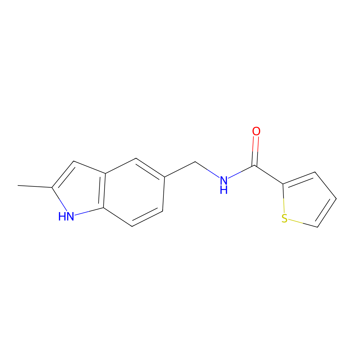 N-[(2-methyl-1H-indol-5-yl)methyl]thiophene-2-carboxamide molecular structure, CAS 852136-87-9