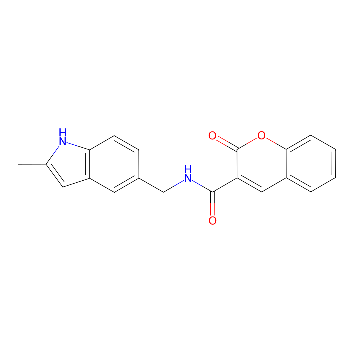 N-[(2-methyl-1H-indol-5-yl)methyl]-2-oxo-2H-chromene-3-carboxamide molecular structure, CAS 852136-88-0