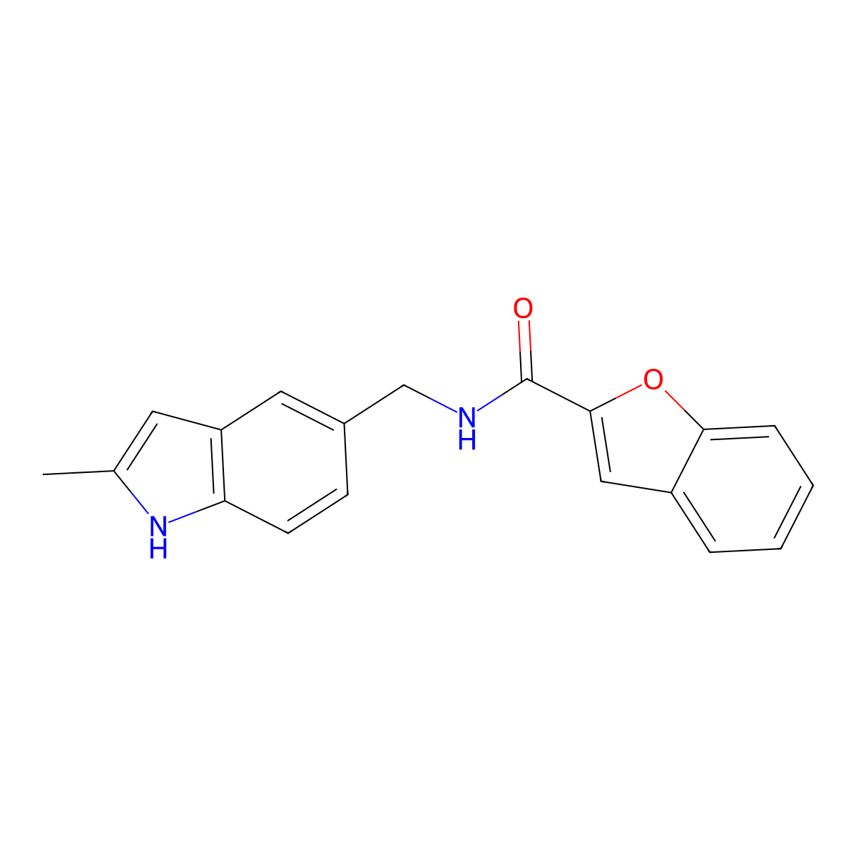 N-[(2-methyl-1H-indol-5-yl)methyl]-1-benzofuran-2-carboxamide molecular structure, CAS 852136-89-1