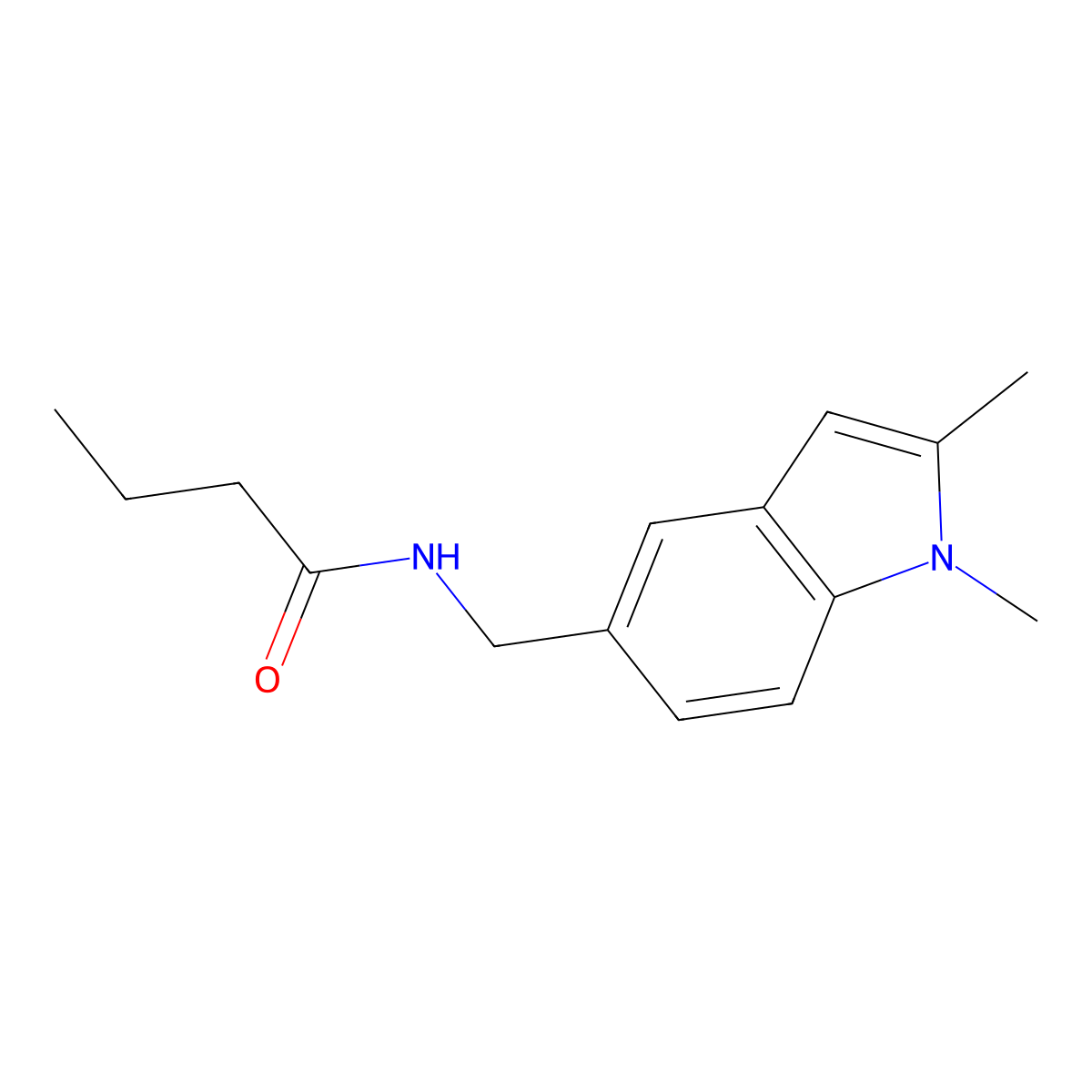 N-[(1,2-dimethyl-1H-indol-5-yl)methyl]butanamide molecular structure, CAS 852136-97-1