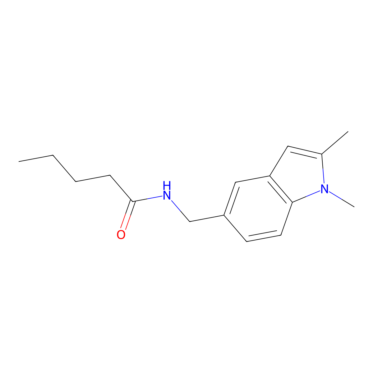 N-[(1,2-dimethyl-1H-indol-5-yl)methyl]pentanamide molecular structure, CAS 852136-99-3