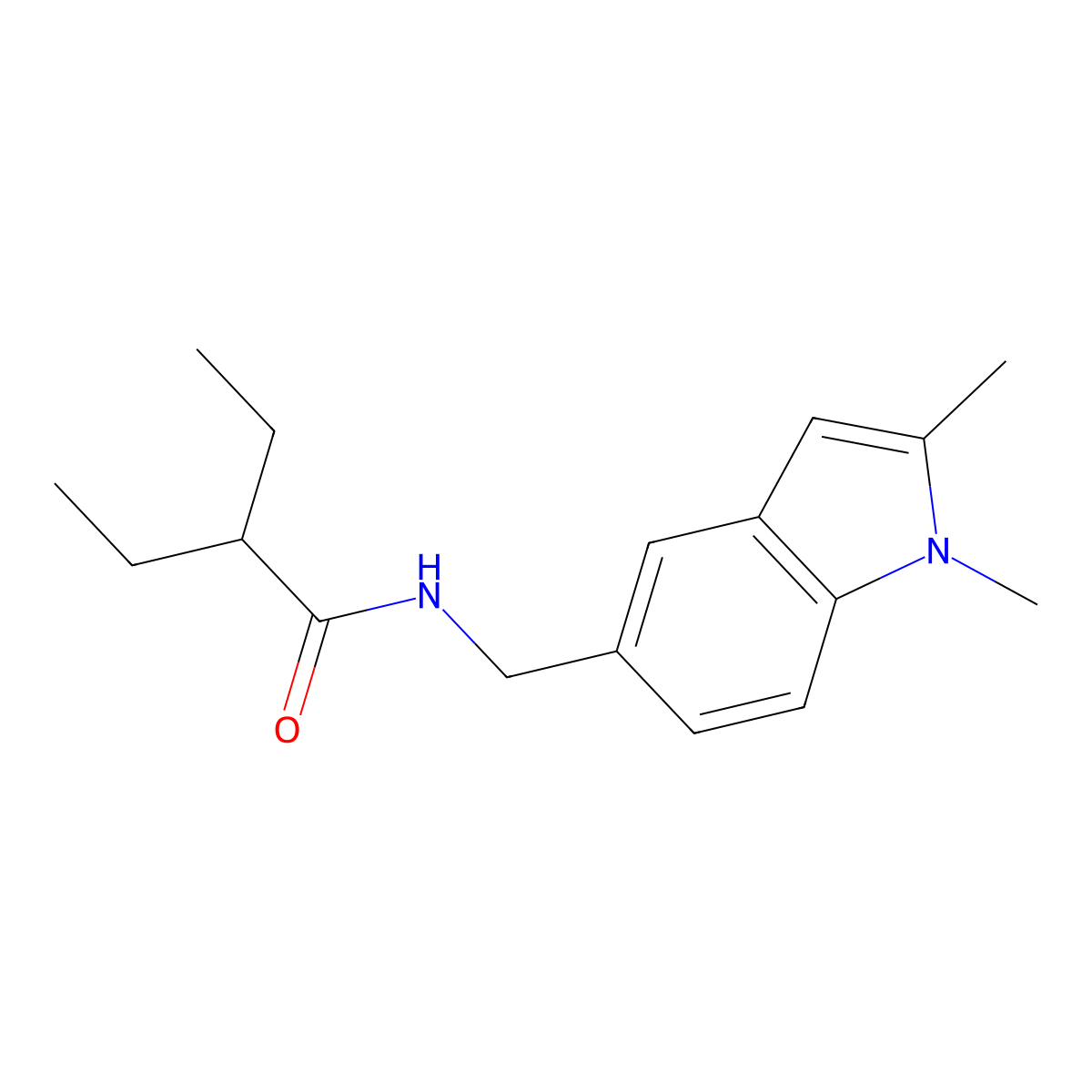 N-[(1,2-dimethyl-1H-indol-5-yl)methyl]-2-ethylbutanamide molecular structure, CAS 852137-01-0
