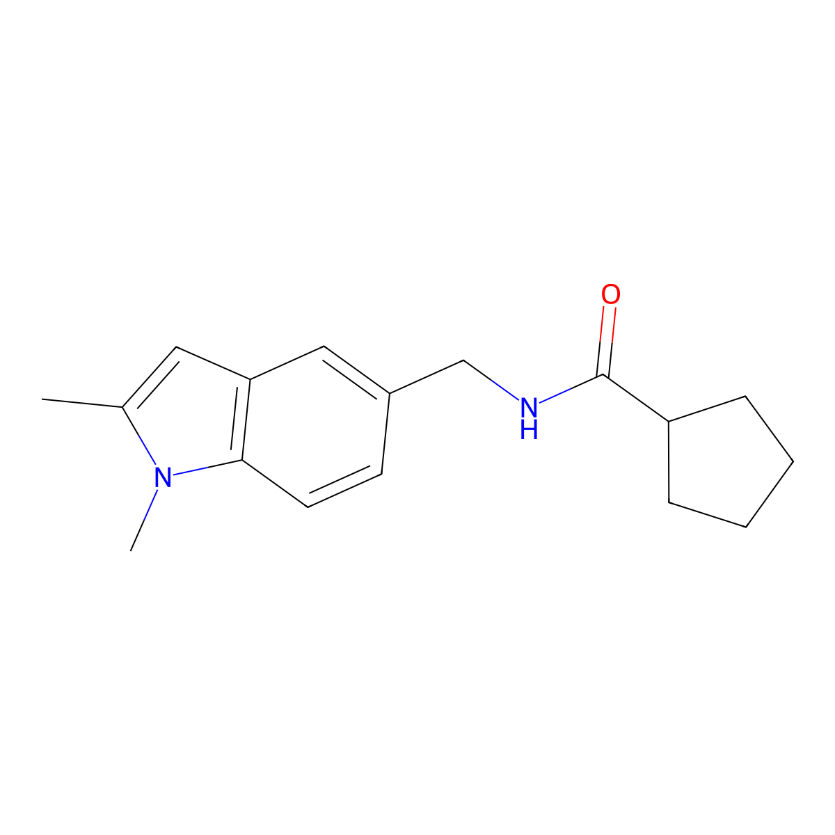 N-[(1,2-dimethyl-1H-indol-5-yl)methyl]cyclopentanecarboxamide molecular structure, CAS 852137-03-2