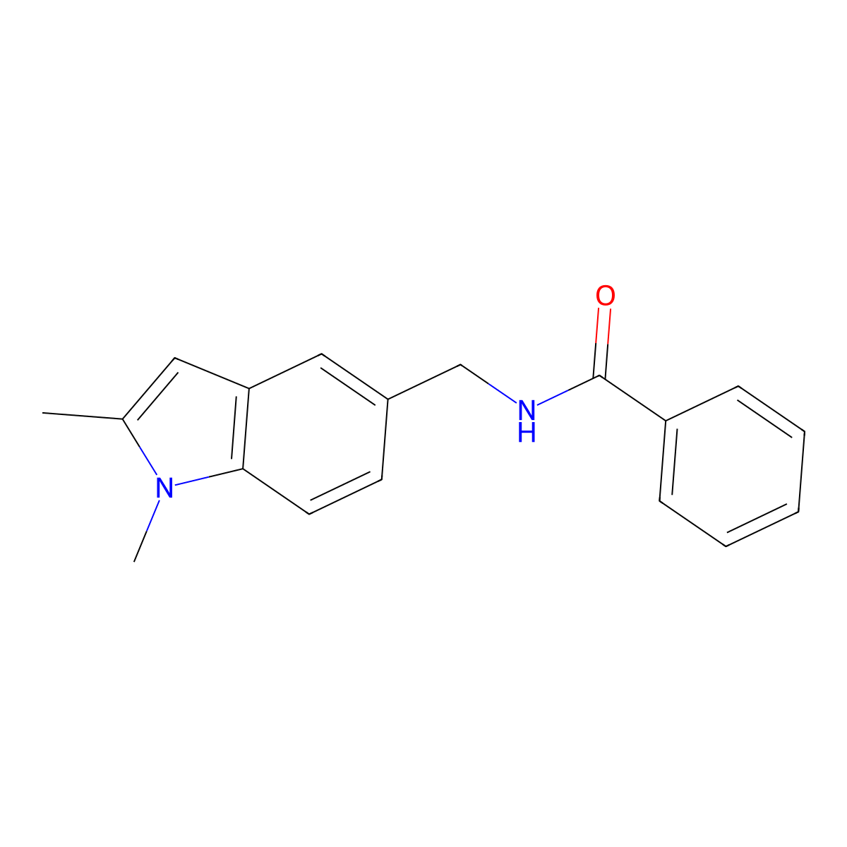 N-[(1,2-dimethylindol-5-yl)methyl]benzamide molecular structure, CAS 852137-12-3