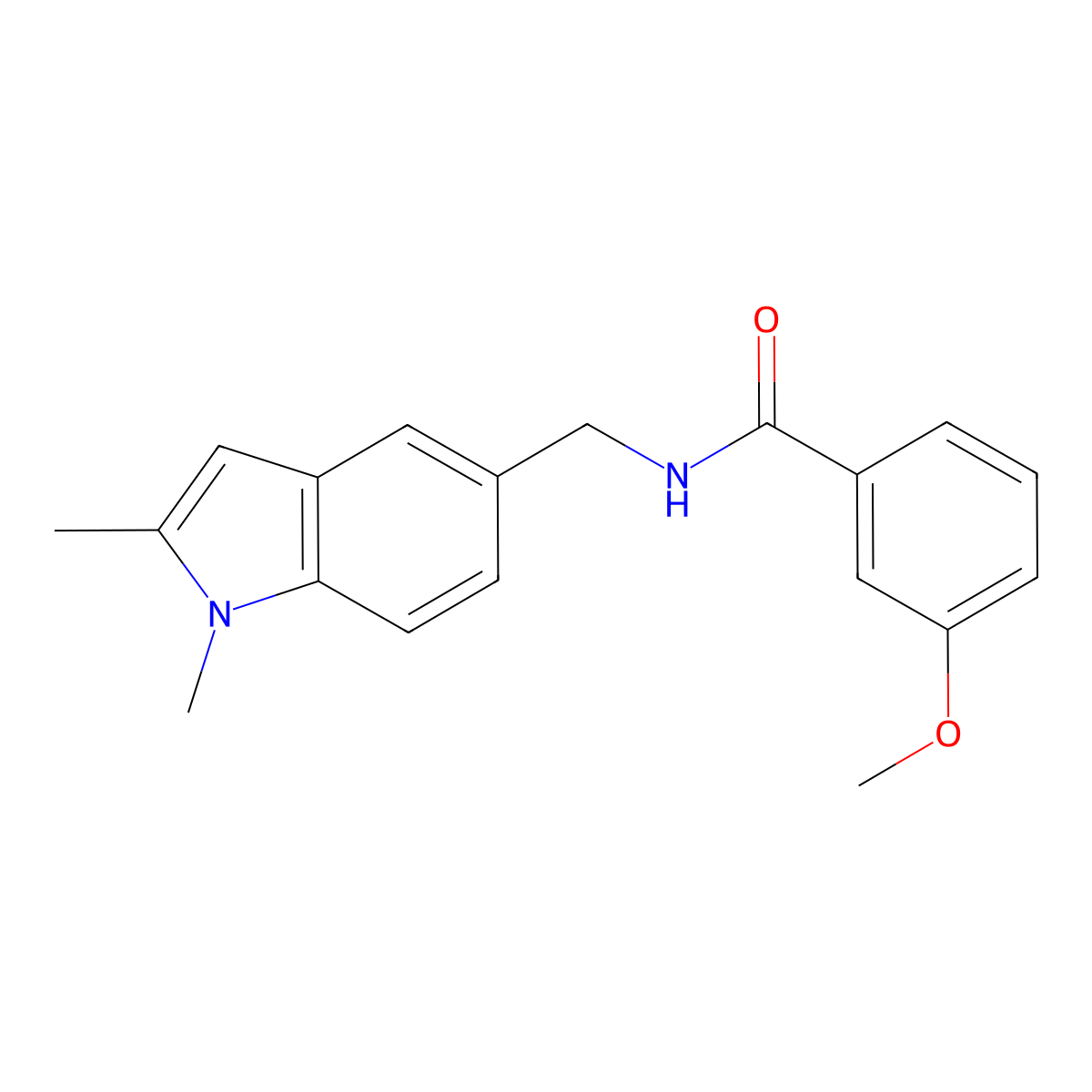 N-[(1,2-dimethyl-1H-indol-5-yl)methyl]-3-methoxybenzamide molecular structure, CAS 852137-19-0