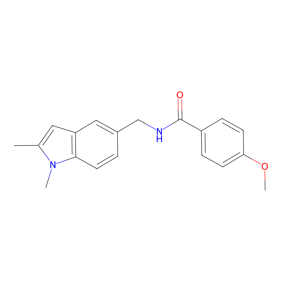 N-[(1,2-dimethylindol-5-yl)methyl]-4-methoxybenzamide molecular structure, CAS 852137-20-3
