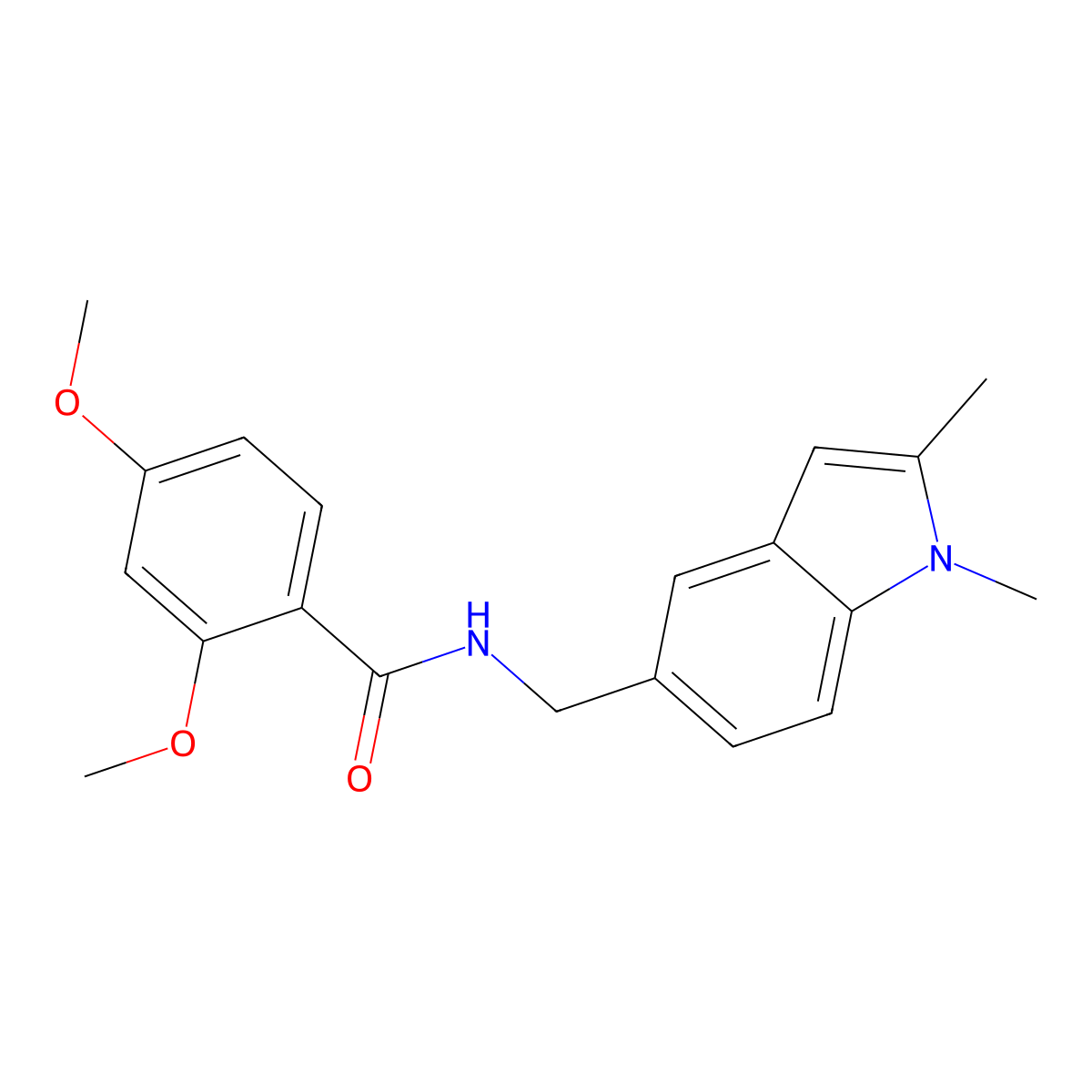 N-((1,2-dimethyl-1H-indol-5-yl)methyl)-2,4-dimethoxybenzamide molecular structure, CAS 852137-25-8