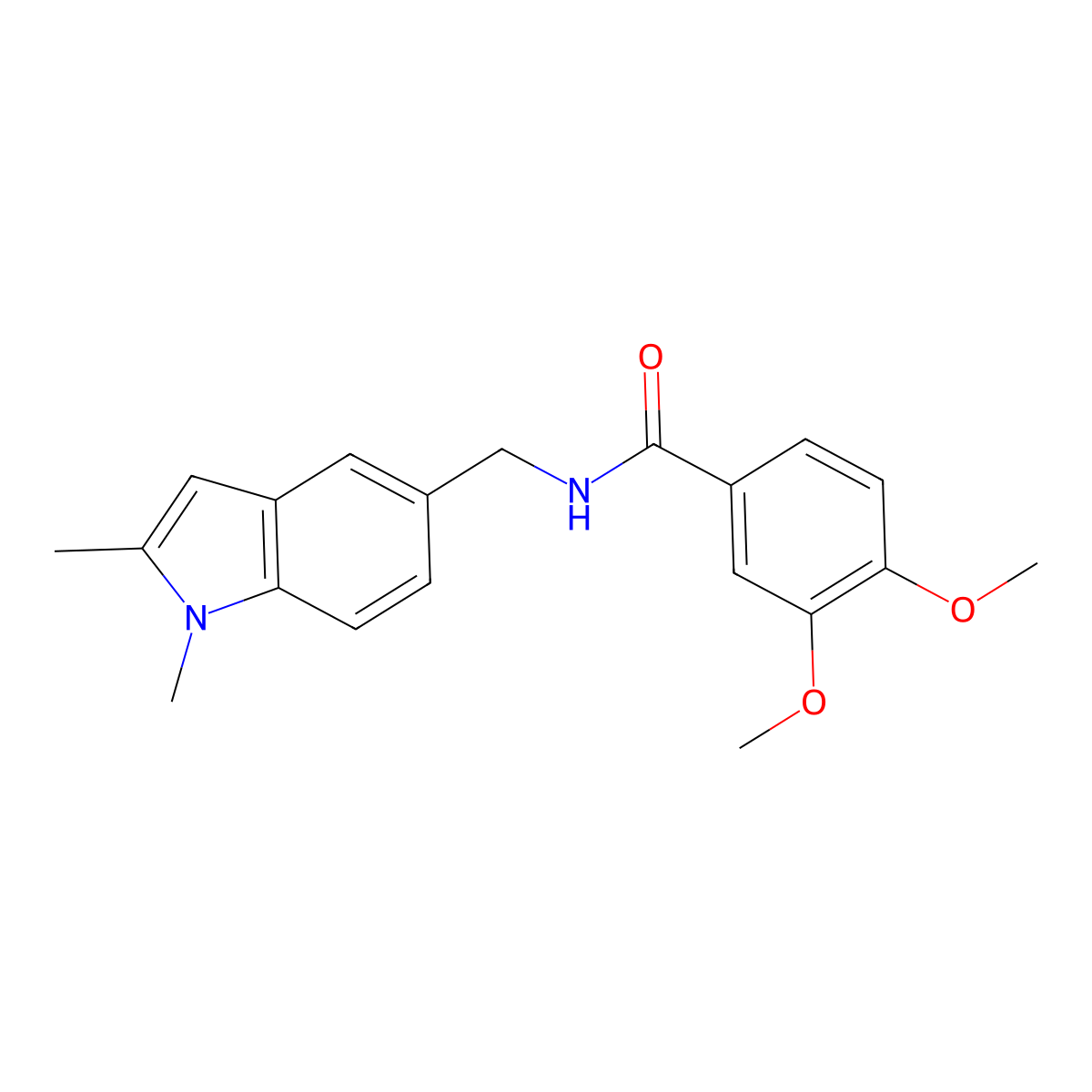 N-[(1,2-dimethylindol-5-yl)methyl]-3,4-dimethoxybenzamide molecular structure, CAS 852137-26-9