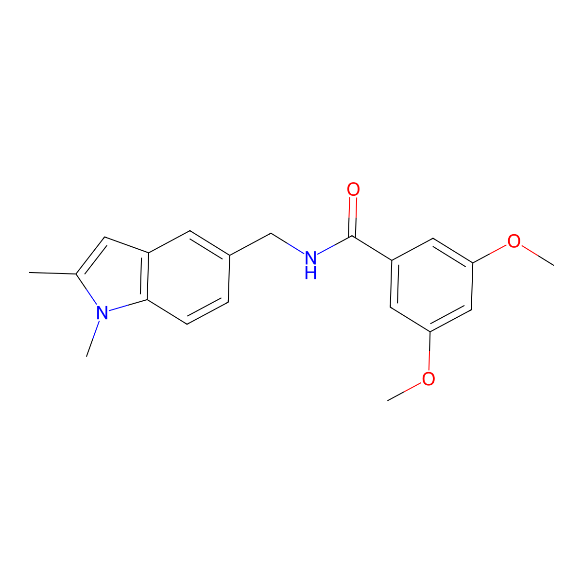 N-[(1,2-dimethylindol-5-yl)methyl]-3,5-dimethoxybenzamide molecular structure, CAS 852137-28-1
