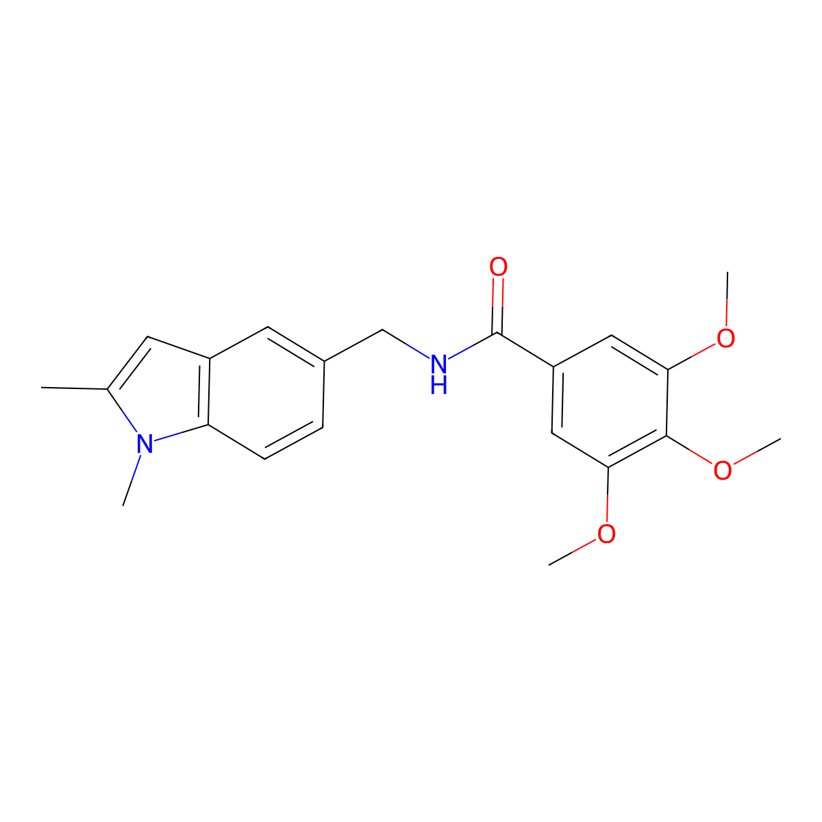 N-[(1,2-dimethylindol-5-yl)methyl]-3,4,5-trimethoxybenzamide molecular structure, CAS 852137-31-6