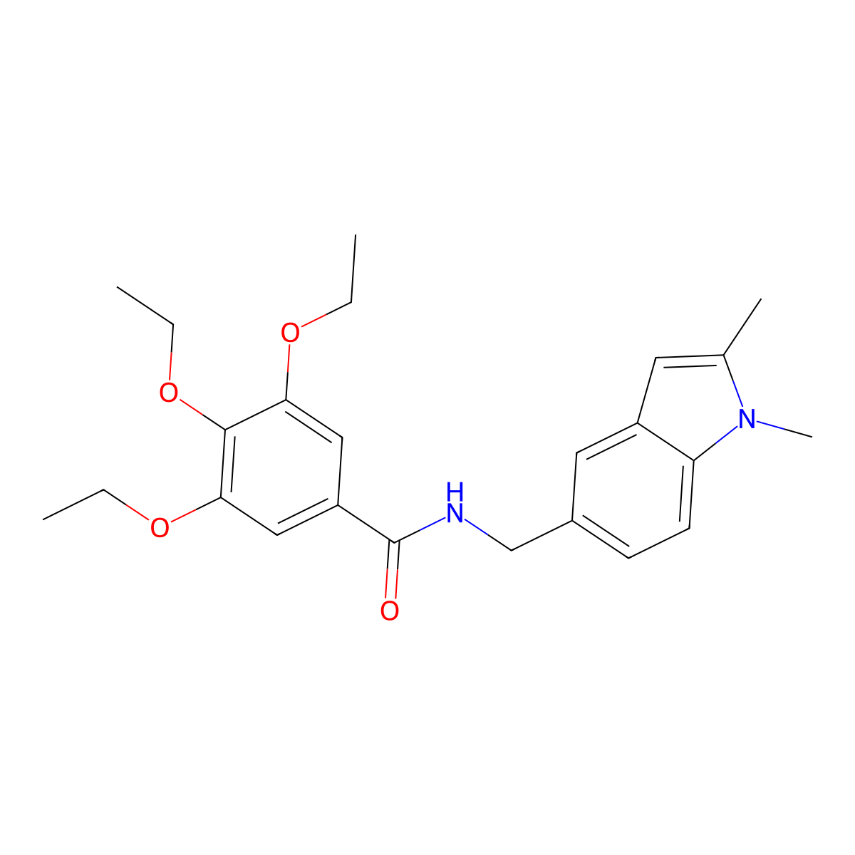 N-((1,2-dimethyl-1H-indol-5-yl)methyl)-3,4,5-triethoxybenzamide molecular structure, CAS 852137-32-7