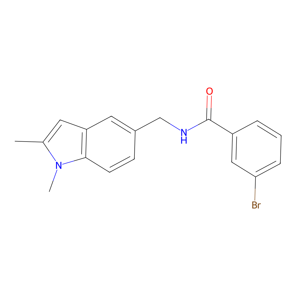 3-bromo-N-[(1,2-dimethyl-1H-indol-5-yl)methyl]benzamide molecular structure, CAS 852137-40-7