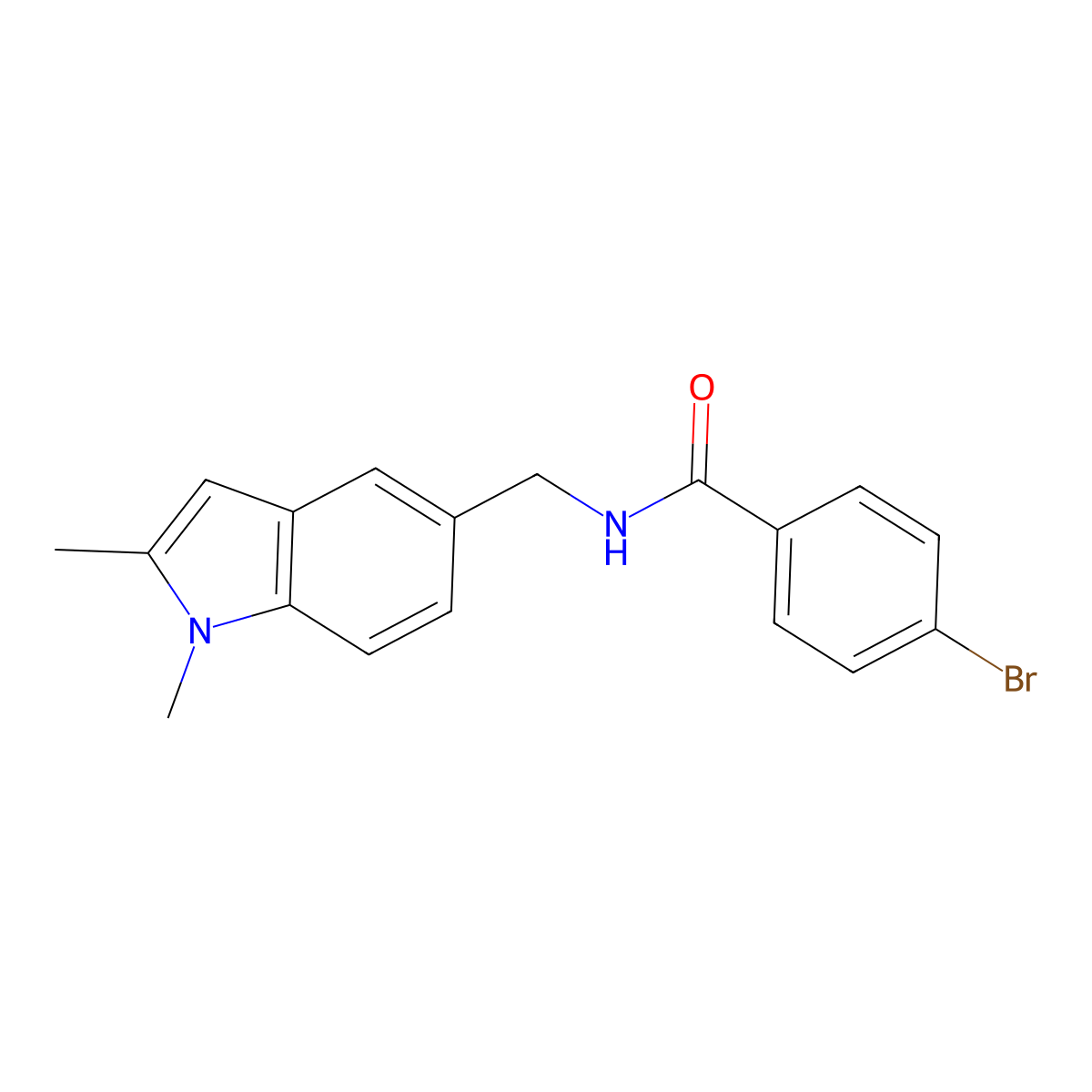 4-bromo-N-[(1,2-dimethyl-1H-indol-5-yl)methyl]benzamide molecular structure, CAS 852137-41-8