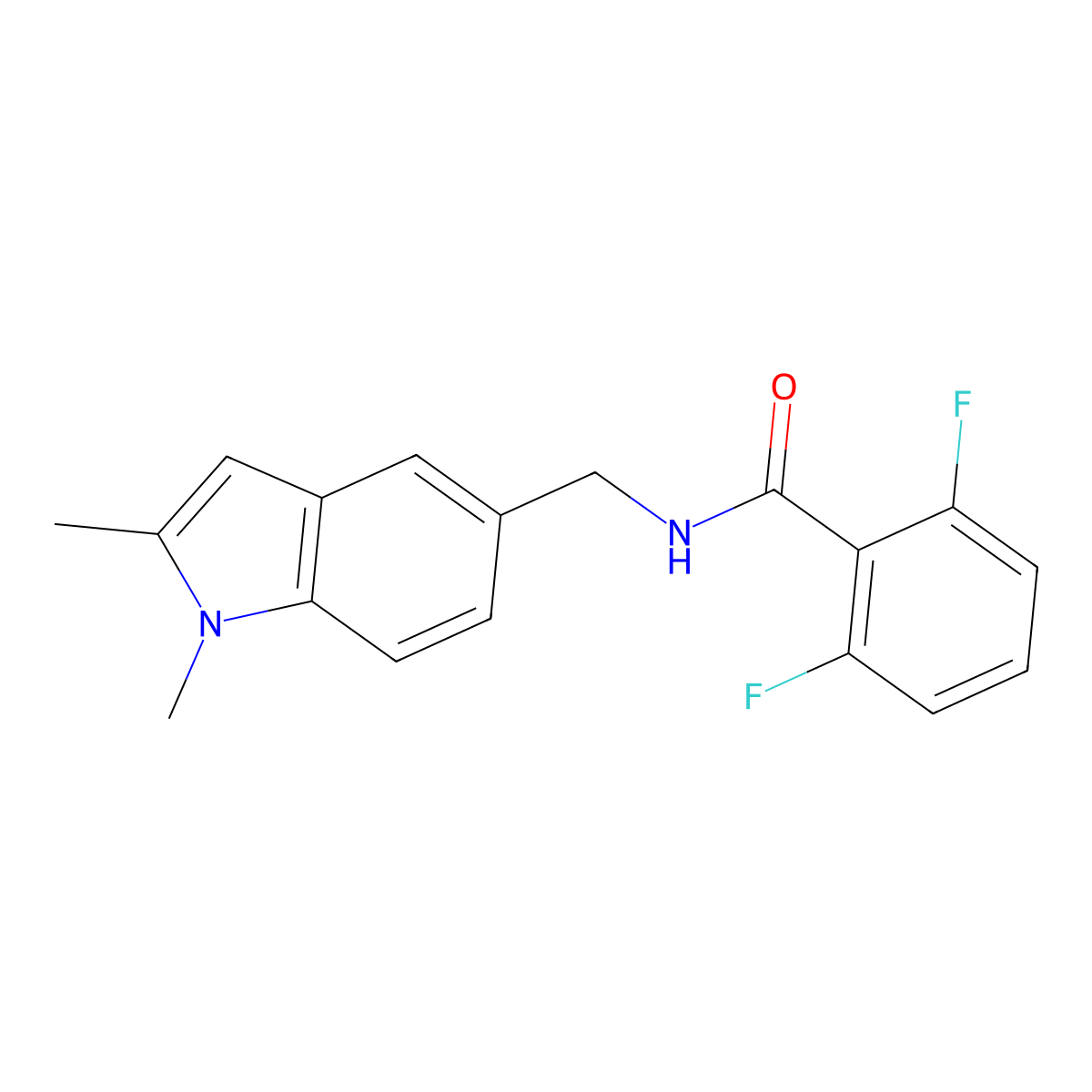 N-[(1,2-dimethylindol-5-yl)methyl]-2,6-difluorobenzamide molecular structure, CAS 852137-42-9