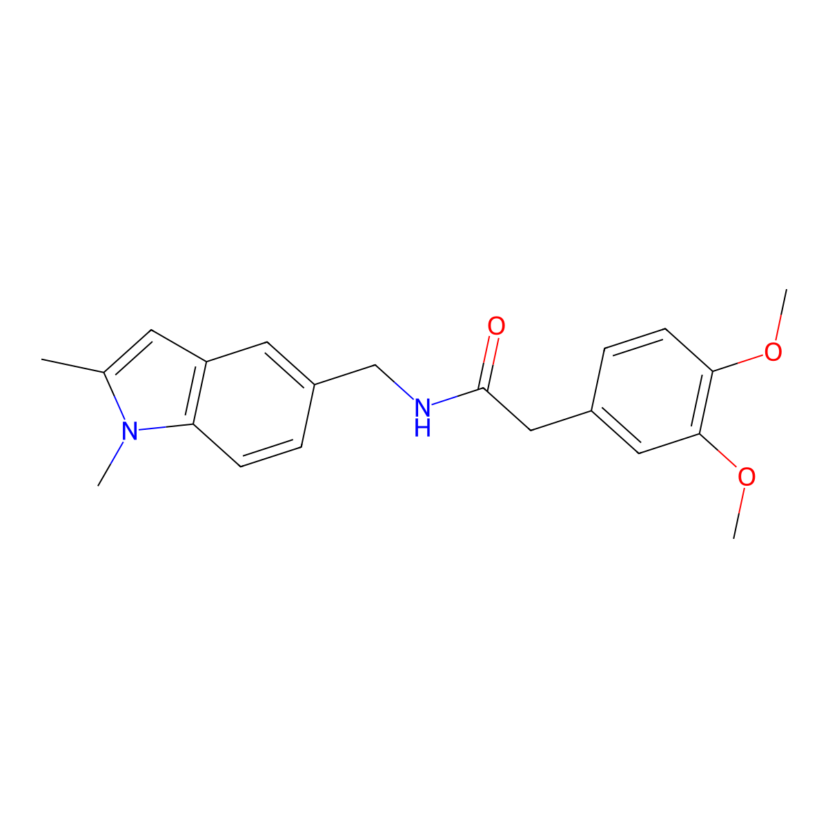 2-(3,4-dimethoxyphenyl)-N-[(1,2-dimethylindol-5-yl)methyl]acetamide molecular structure, CAS 852137-68-9