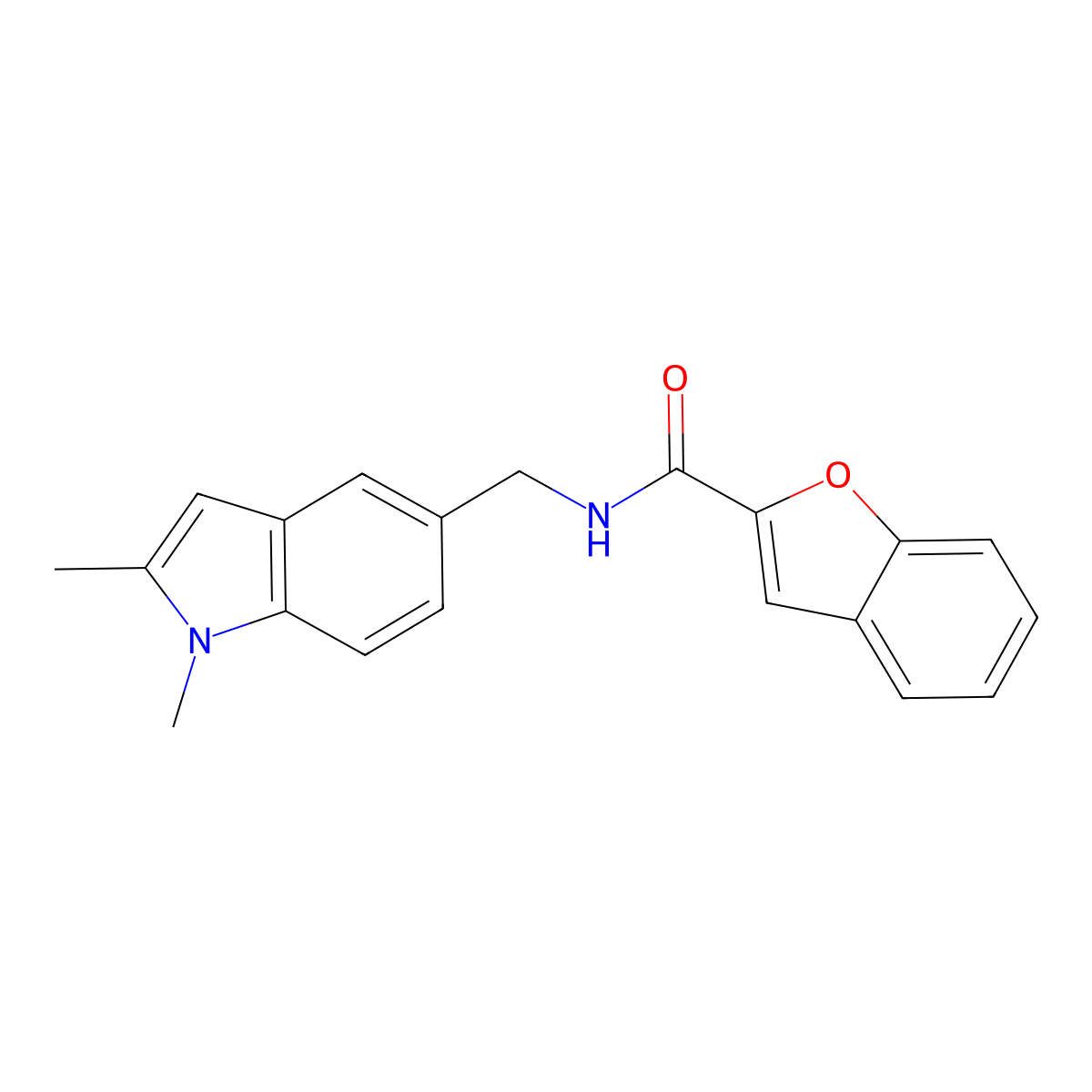 N-[(1,2-dimethyl-1H-indol-5-yl)methyl]-1-benzofuran-2-carboxamide molecular structure, CAS 852137-89-4