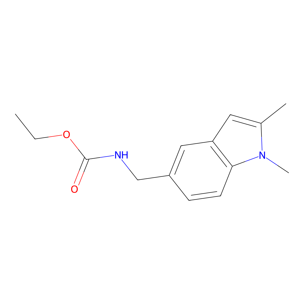 ethyl ((1,2-dimethyl-1H-indol-5-yl)methyl)carbamate molecular structure, CAS 852137-90-7
